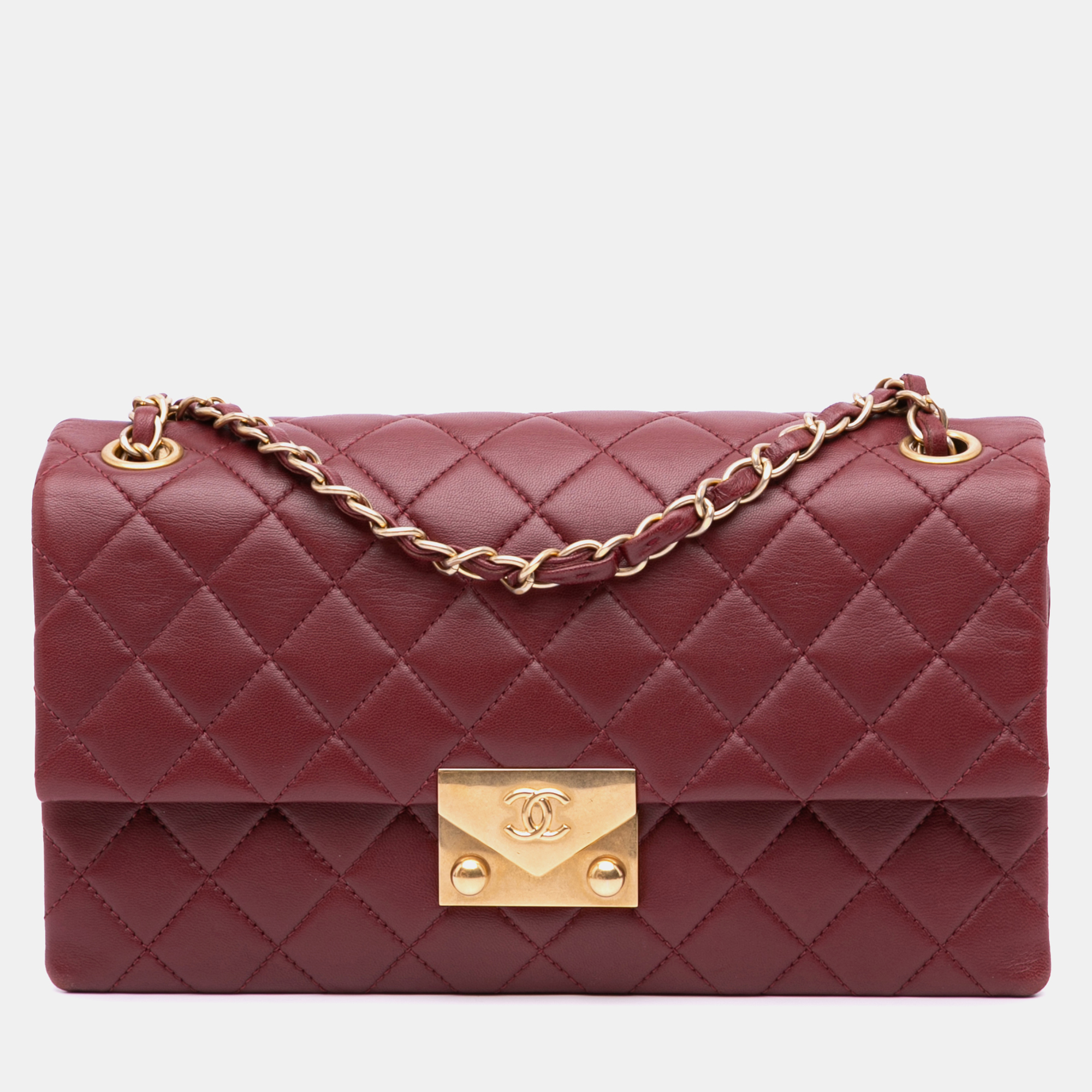 

Chanel Red Quilted Lambskin Pagoda Accordion Flap