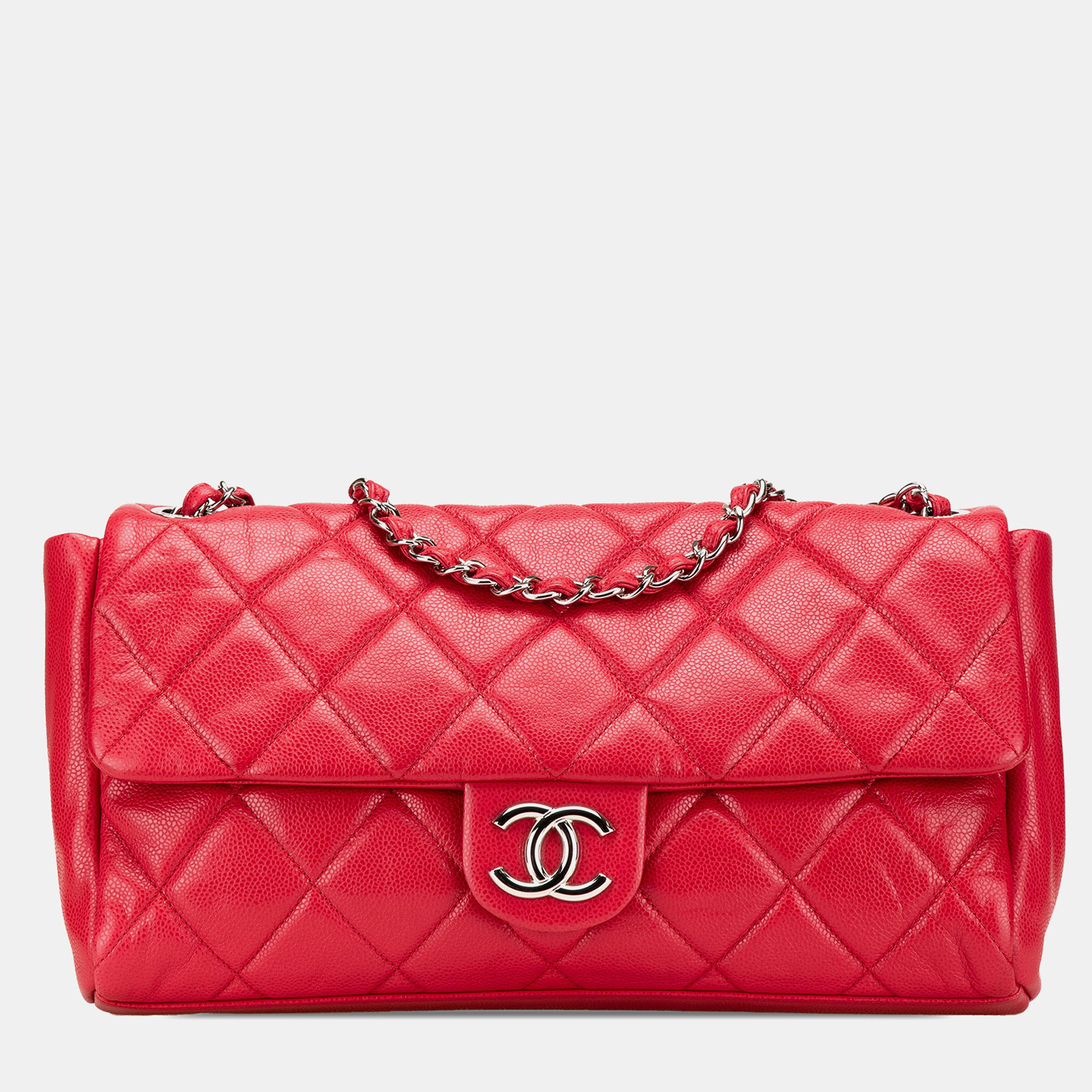 

Chanel Red Medium Glazed Caviar Nature Flap