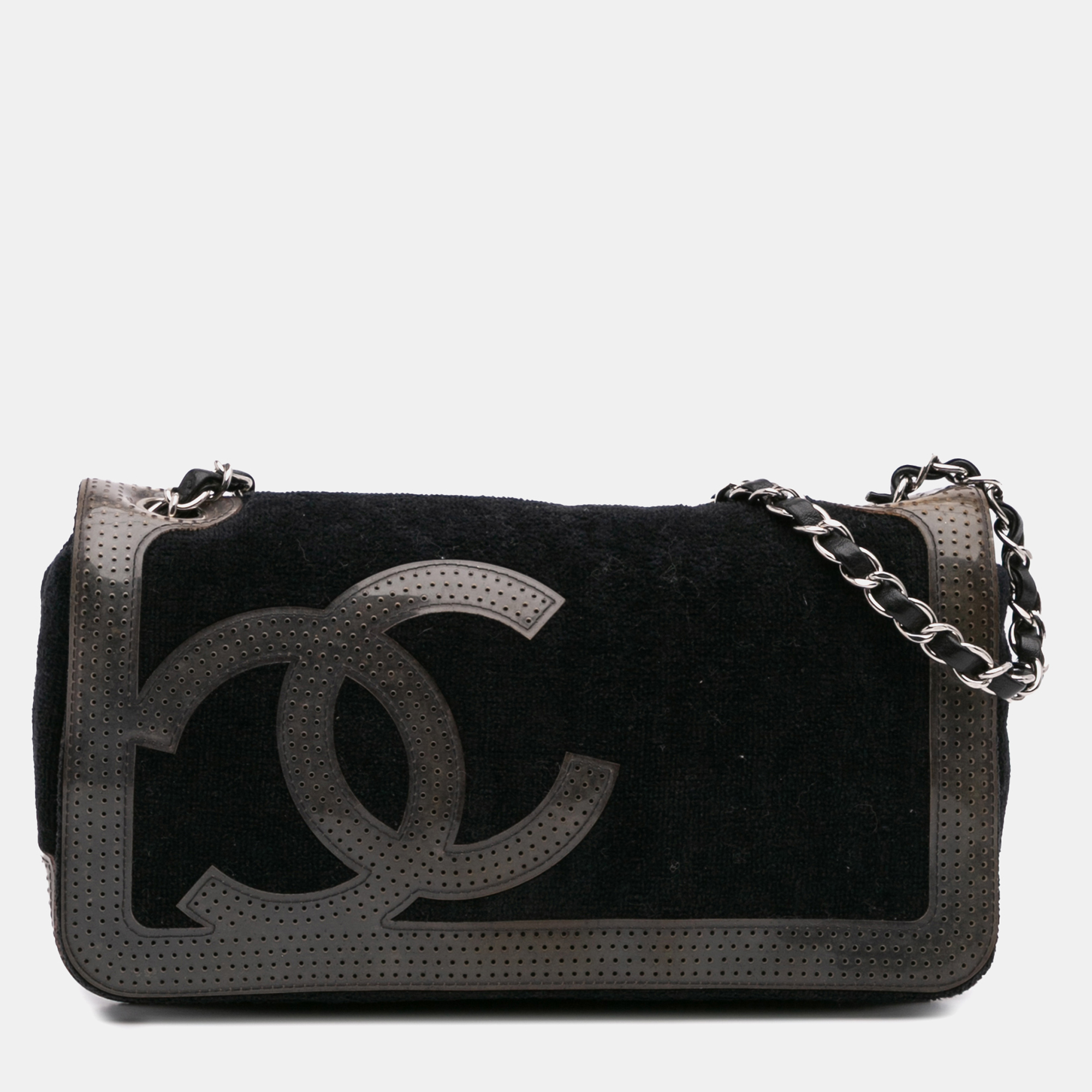 

Chanel Black Terry Cloth CC Sport Line Shoulder Bag