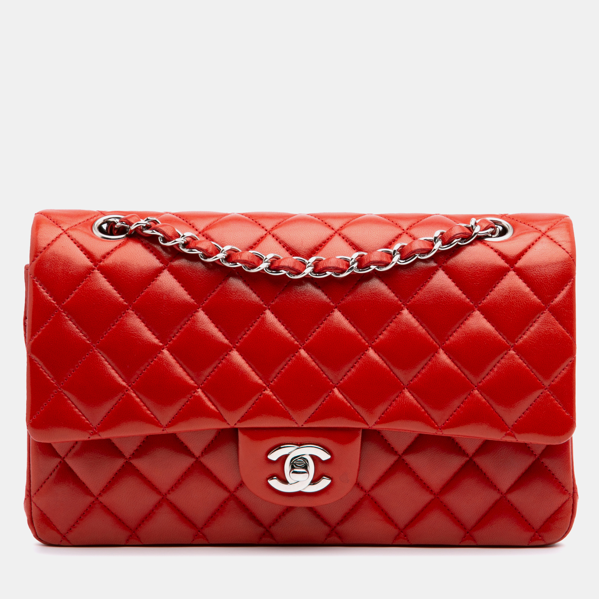 

Chanel Red Medium Classic Lambskin Double Flap