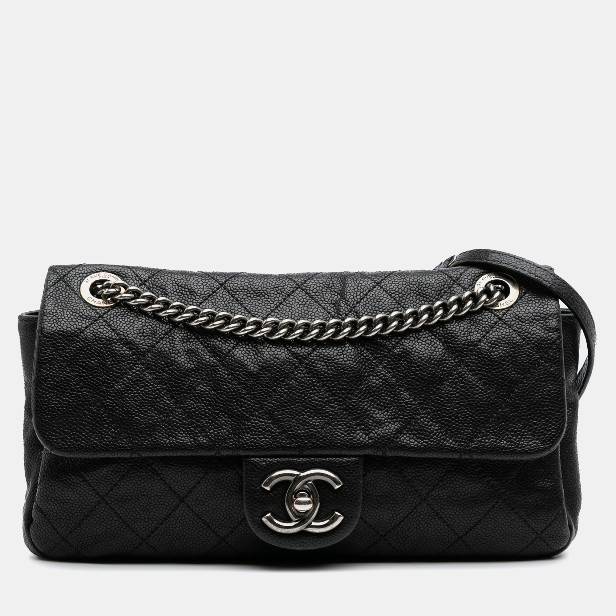 

Chanel Black Medium Quilted Caviar Simply CC Flap