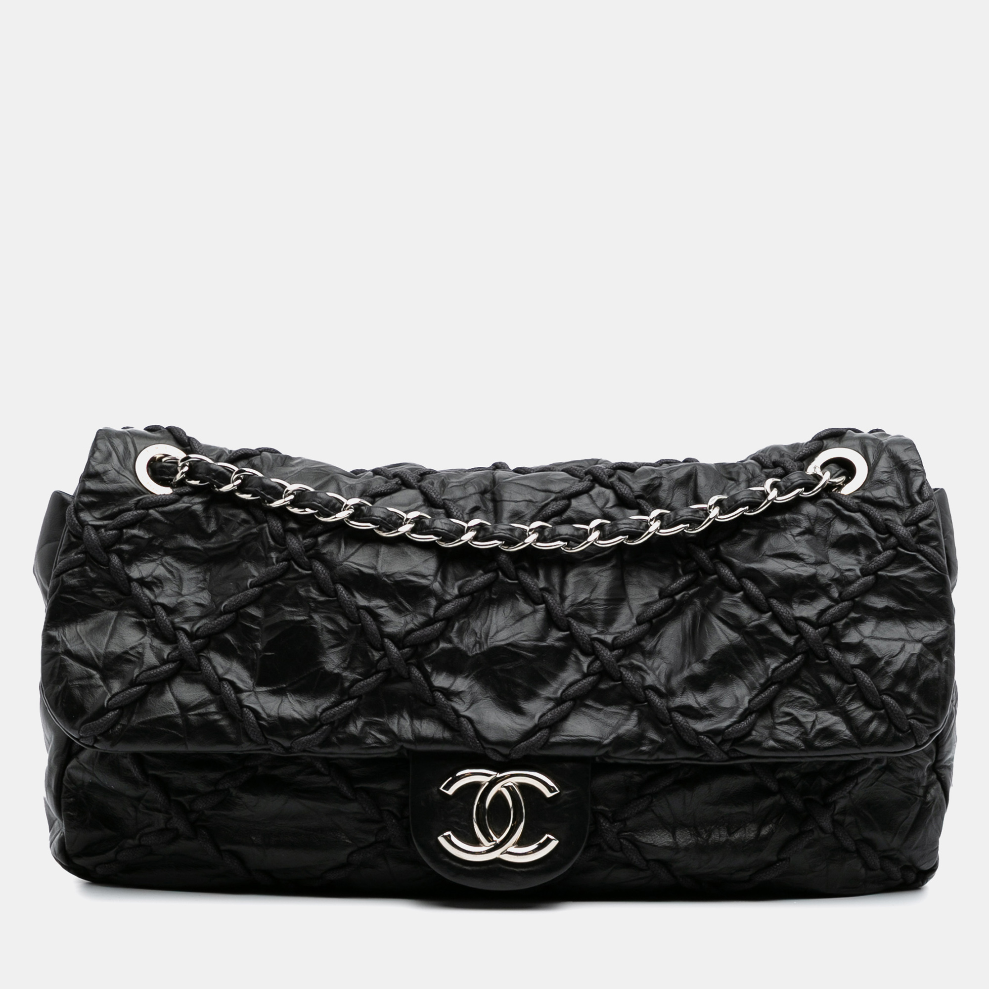 

Chanel Black Jumbo Quilted Calfskin Ultra Stitch Flap
