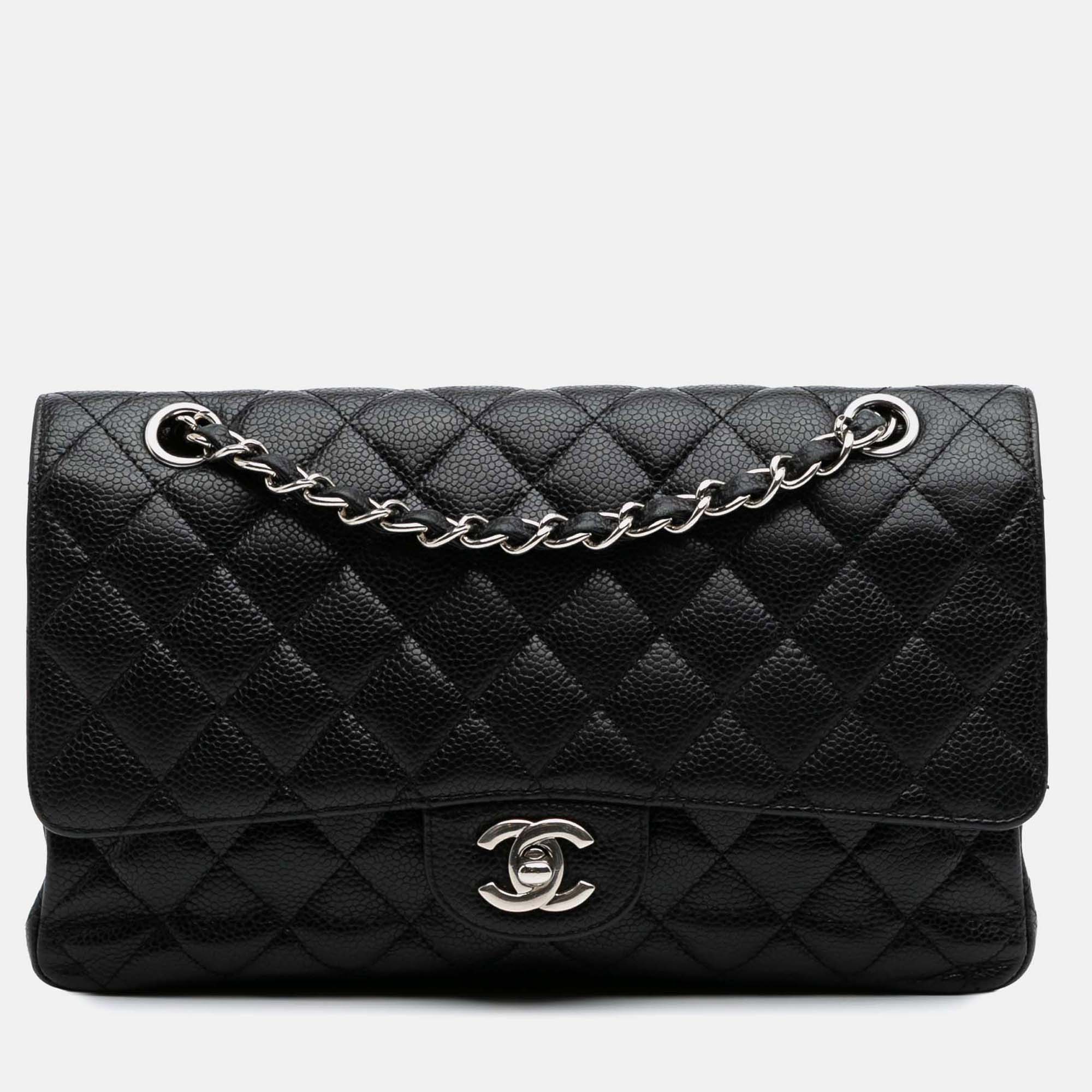 

Chanel Black Medium Classic Caviar Double Flap