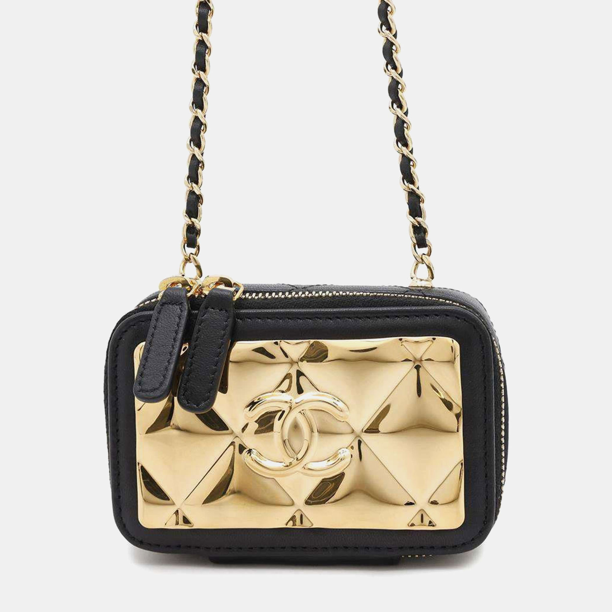 

Chanel Black Matelasse Lambskin Coco Mark Chain Shoulder Bag