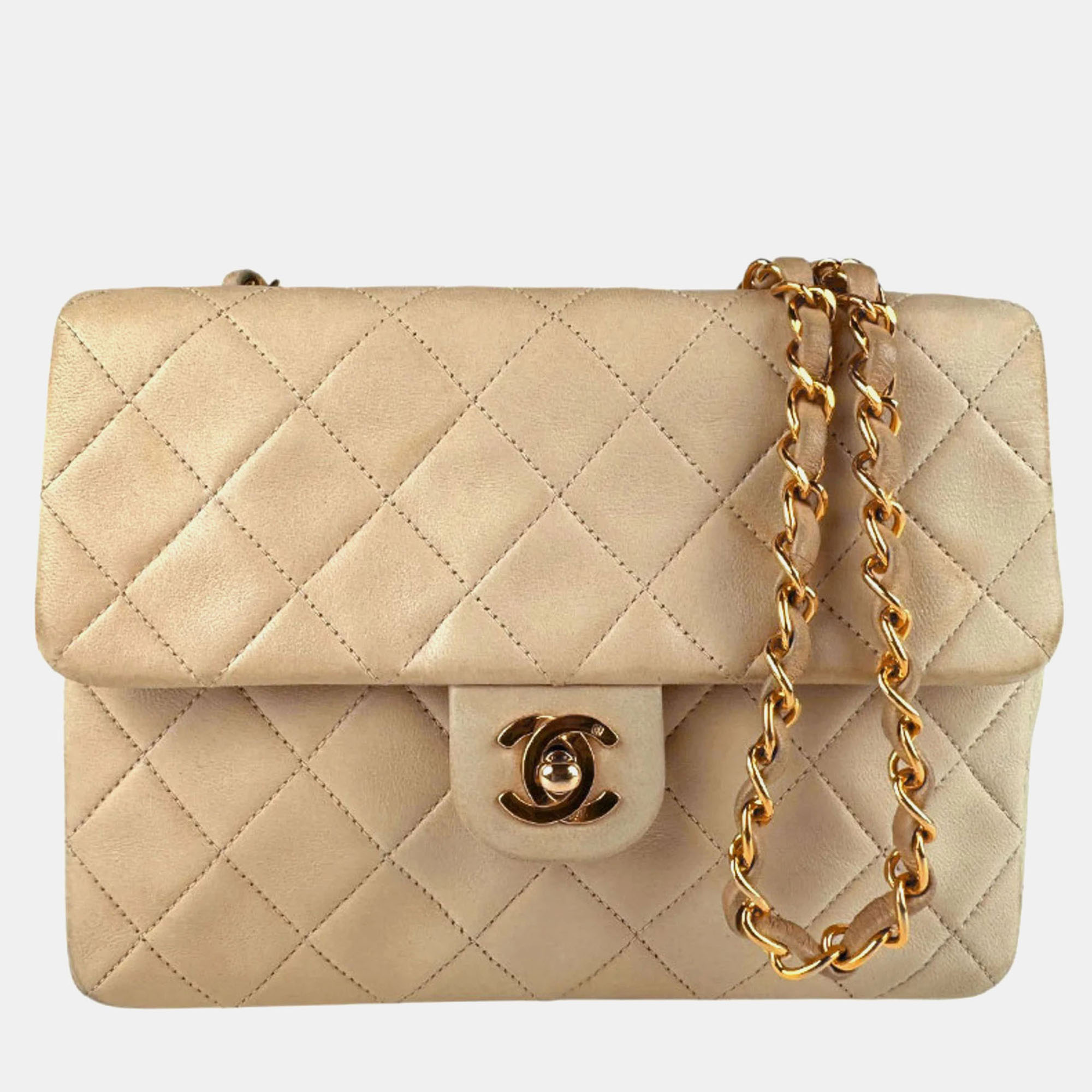 

Chanel Gold Lambskin LeatherShoulder Bag