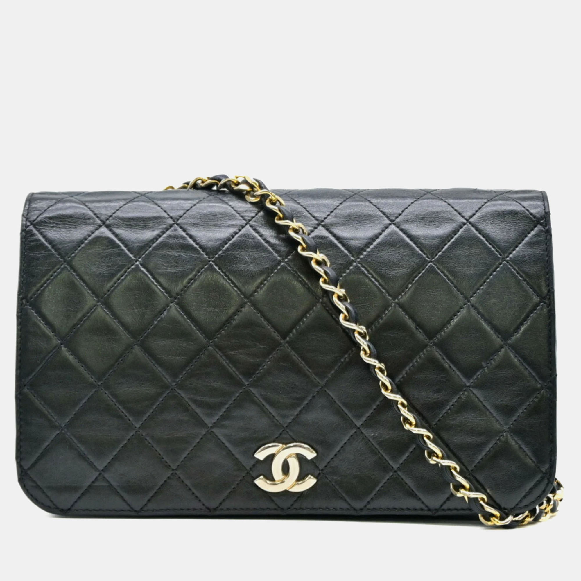 

Chanel Black Lambskin Leather Matelasse Chain Shoulder Bag
