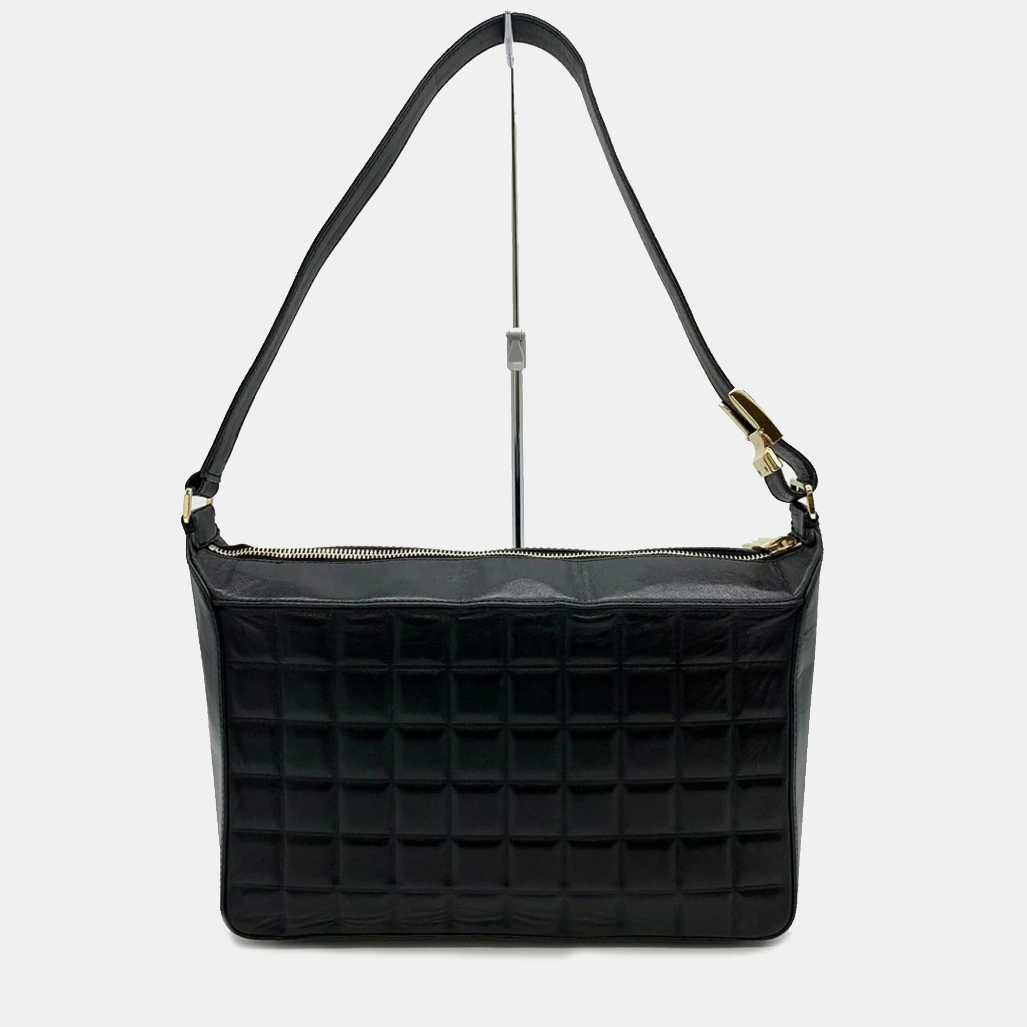 

Chanel Black Lambskin Chocolate Bar Coco Mark Shoulder Bag