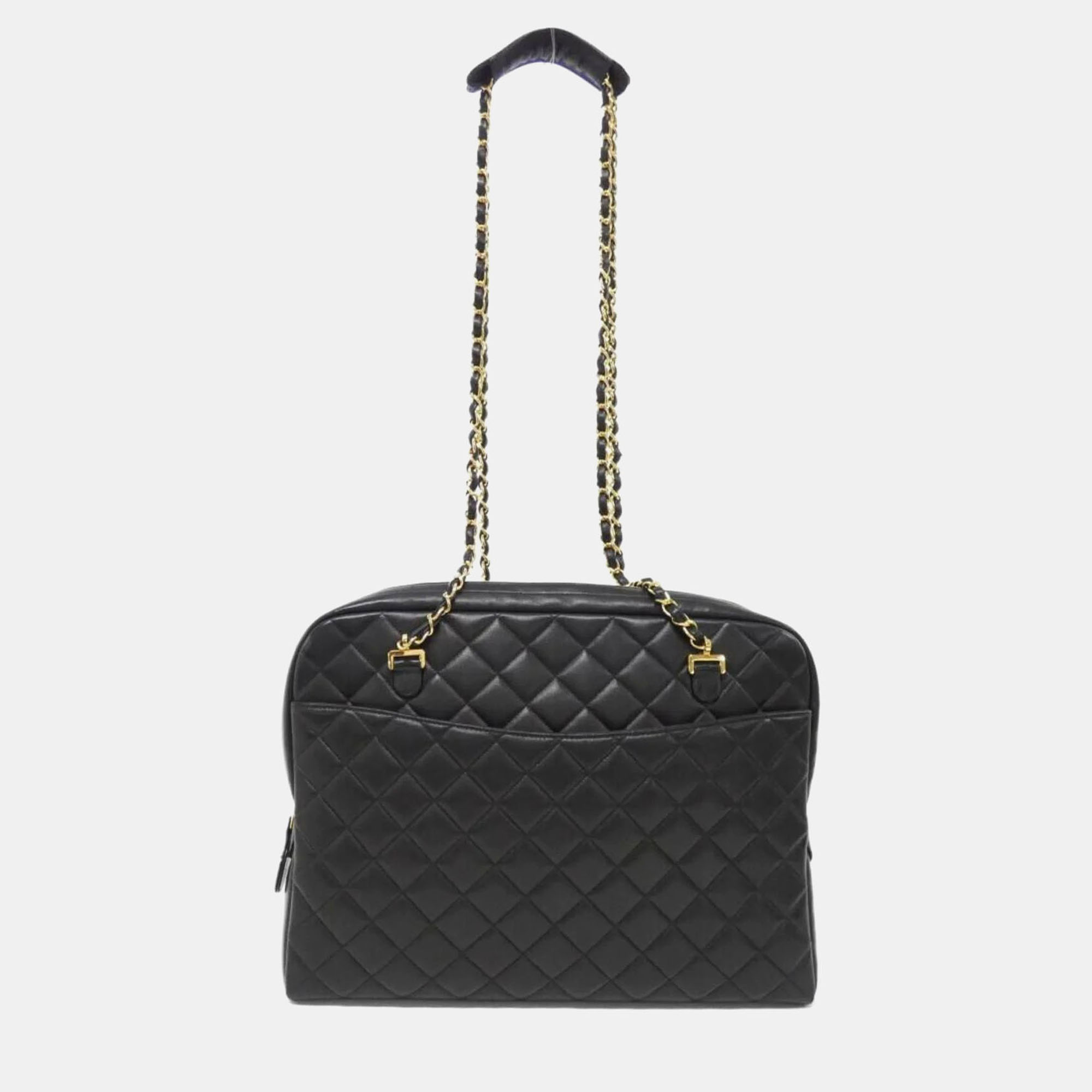 

Chanel Black Lambskin Leather Shoulder Bag