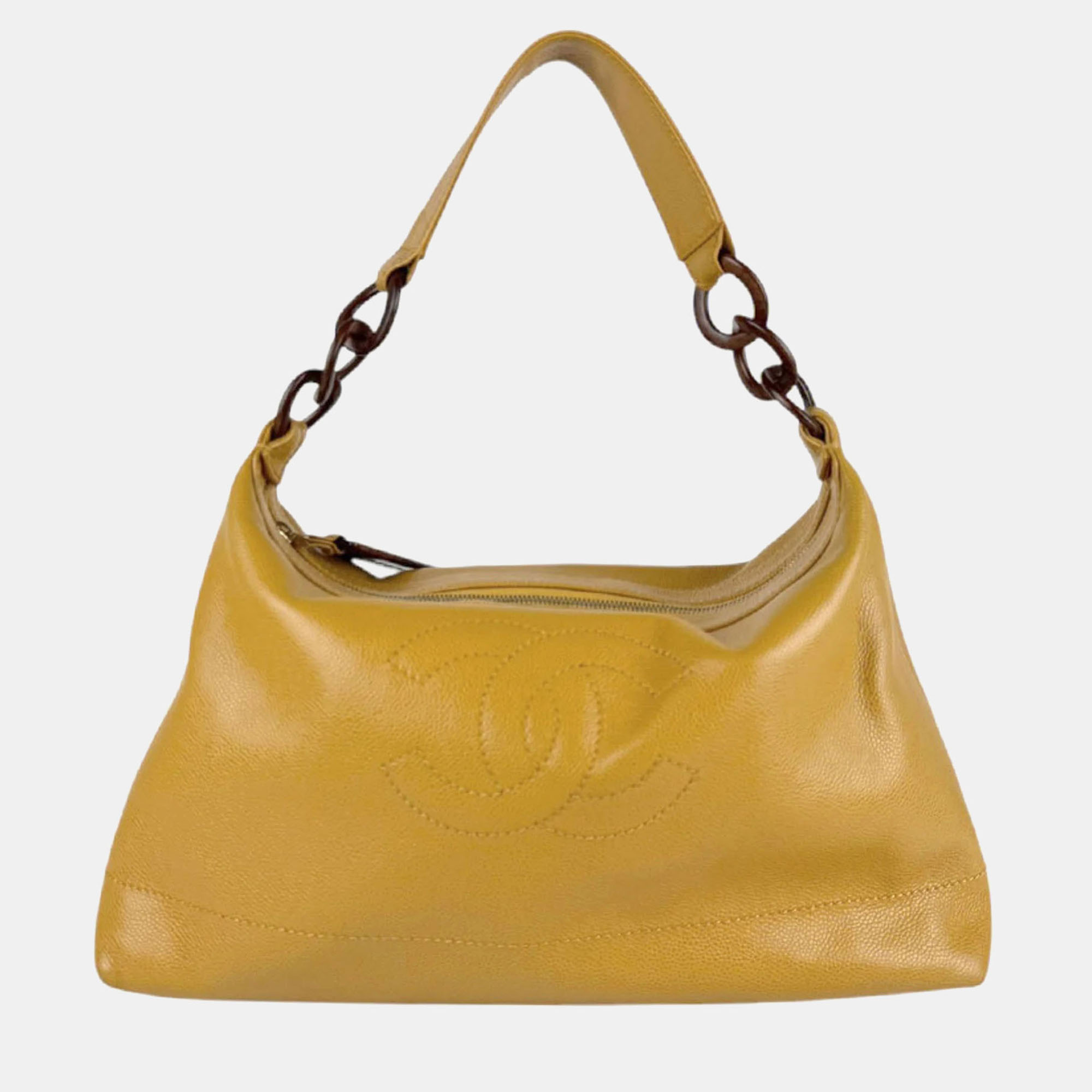 

Chanel Beige Caviar Skin Leather Shoulder Bag