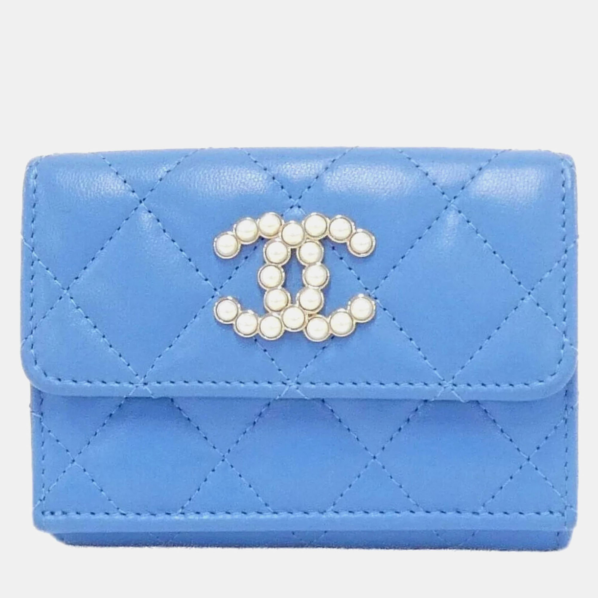 

Chanel Blue Lambskin Leather Wallet