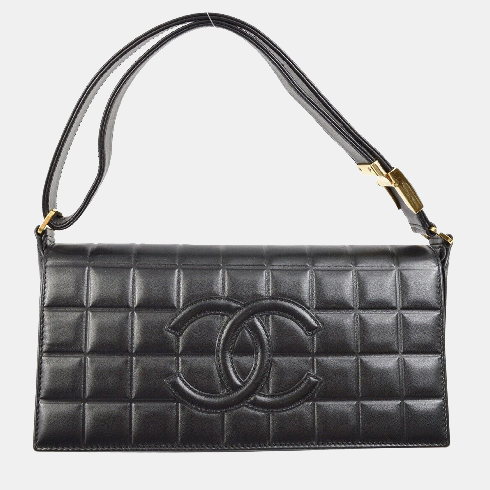 

Chanel Black Lambskin Choco Bar Shoulder Bag