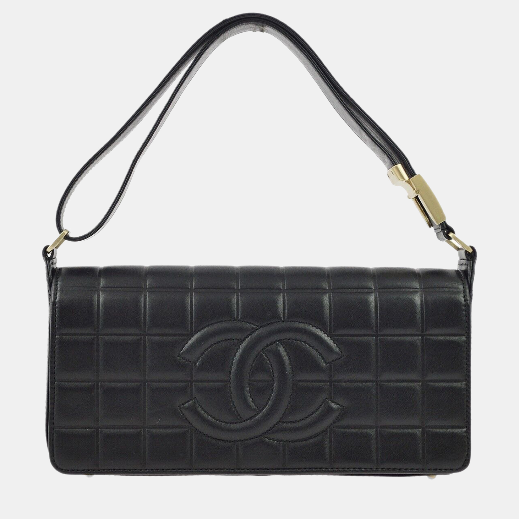 

Chanel Black Lambskin Choco Bar Shoulder Bag