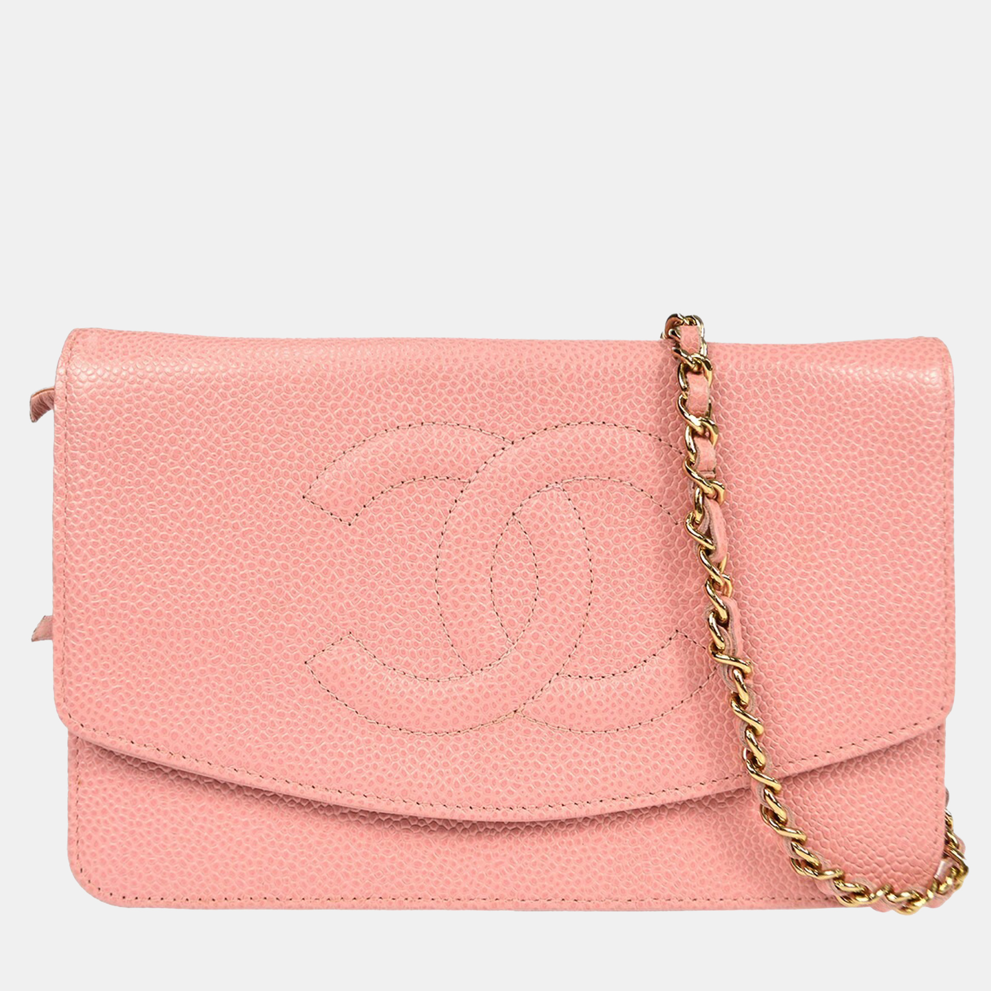 

Chanel Pink Calfskin Chain Wallet