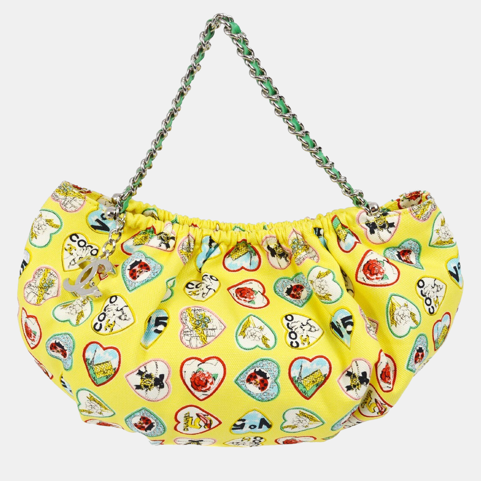 

Chanel Yellow Canvas Valentine Chain Handbag