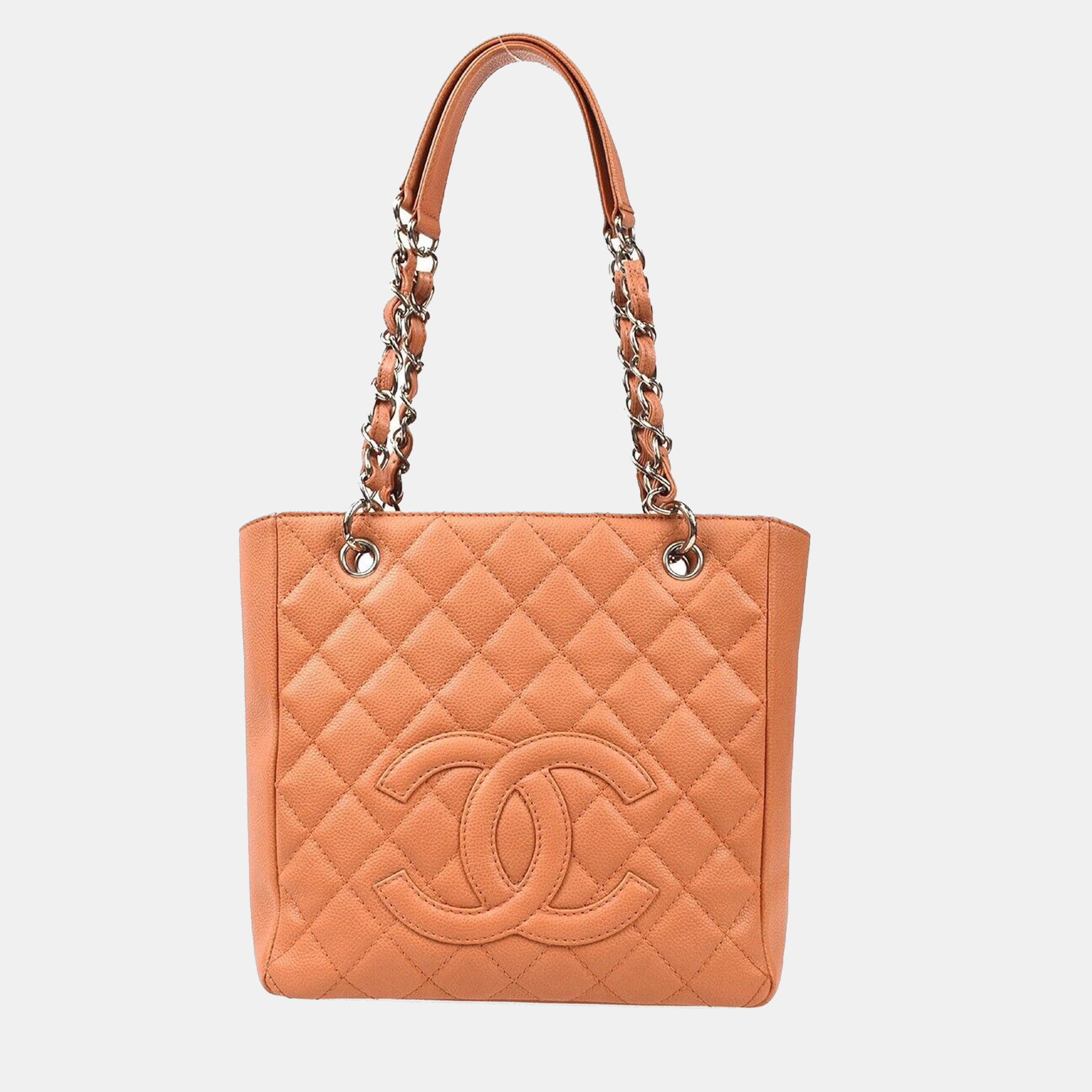

Chanel Pink Calfskin Petite Shopping Tote Pst Chain Handbag