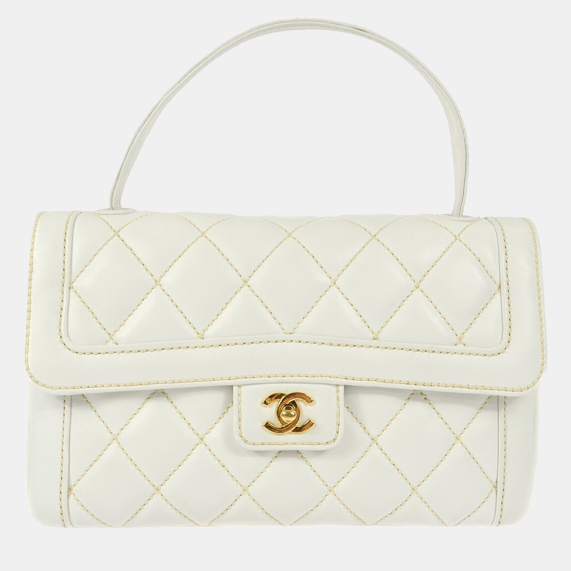 

Chanel White Calfskin Wild Stitch Handbag