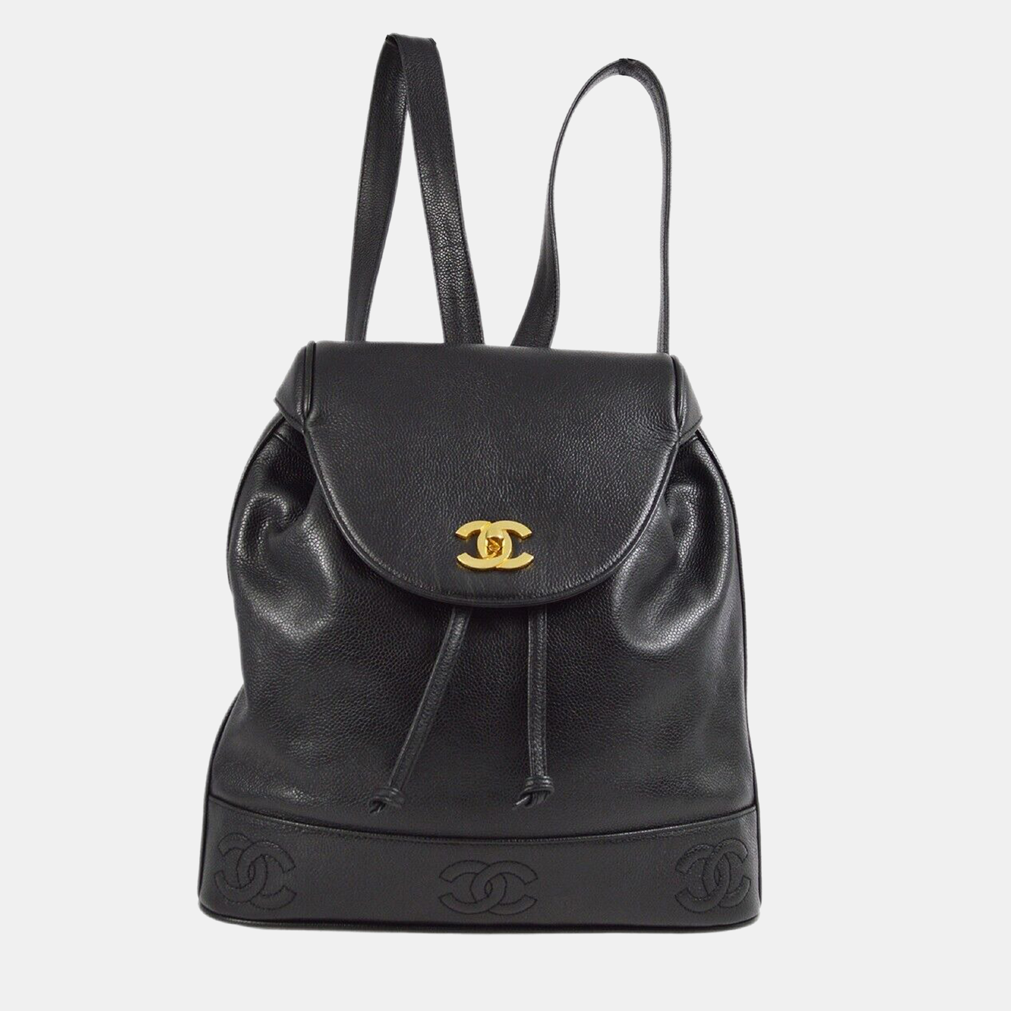 

Chanel Black Calfskin Triple Cc Backpack