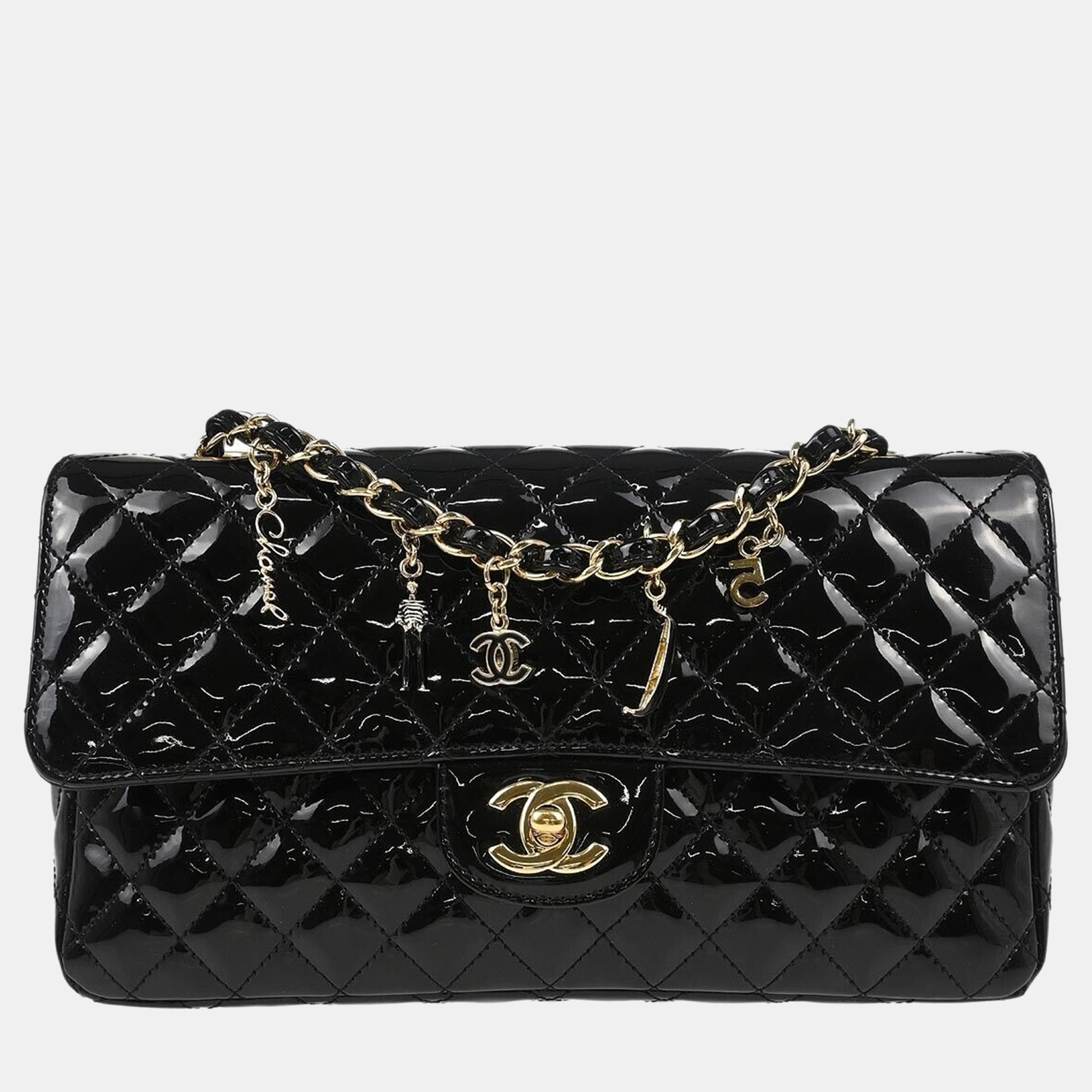 

Chanel Black Patent Leather Ginza 5Th Anniversary Shoulder Bag