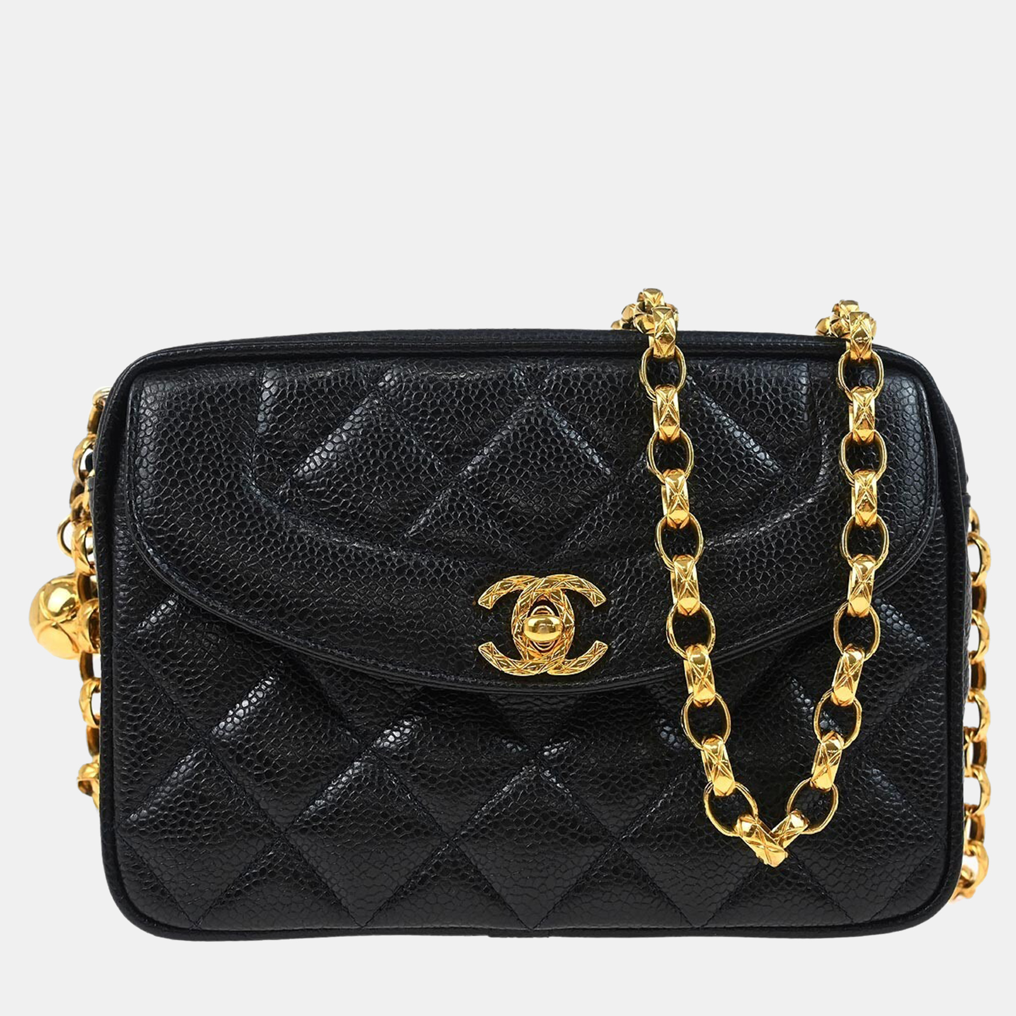 Pre-owned Chanel Black Calfskin Camera Bag Mini