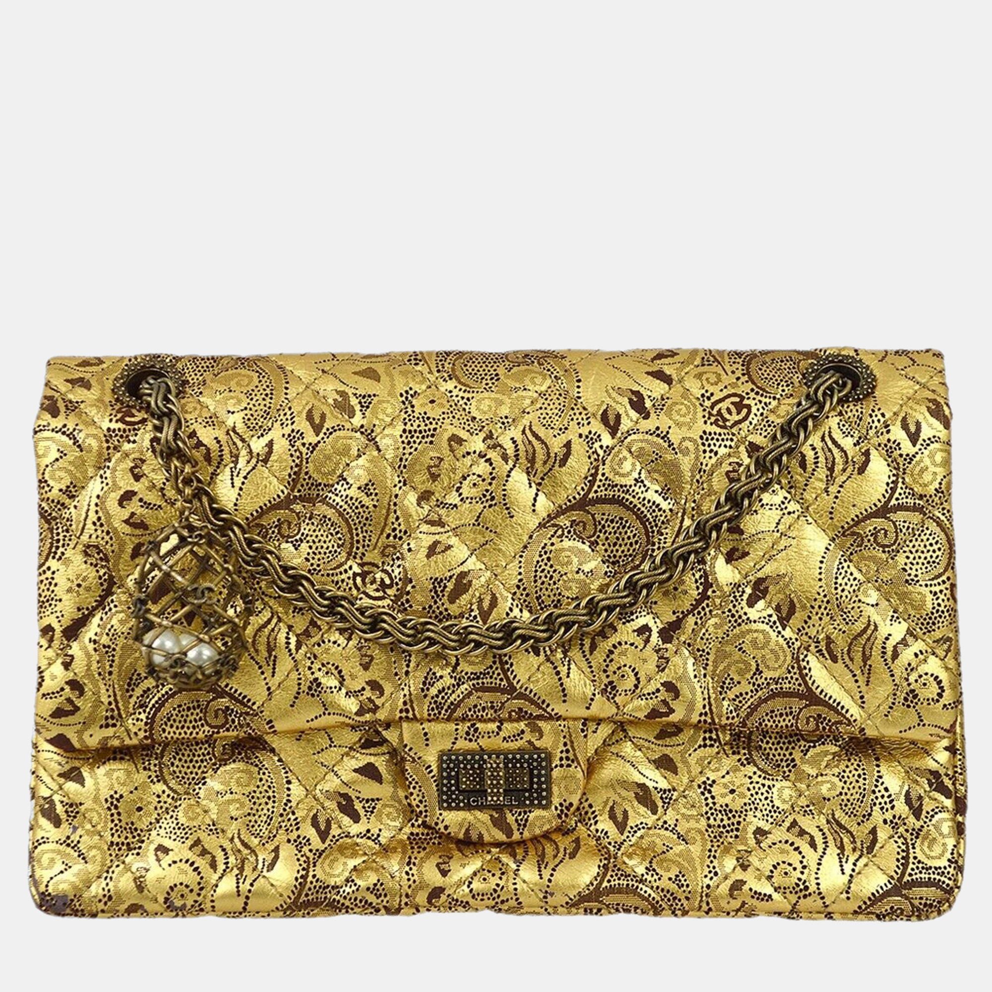 

Chanel Gold Lambskin Paris-Moscow Classic Double Flap Shoulder Bag