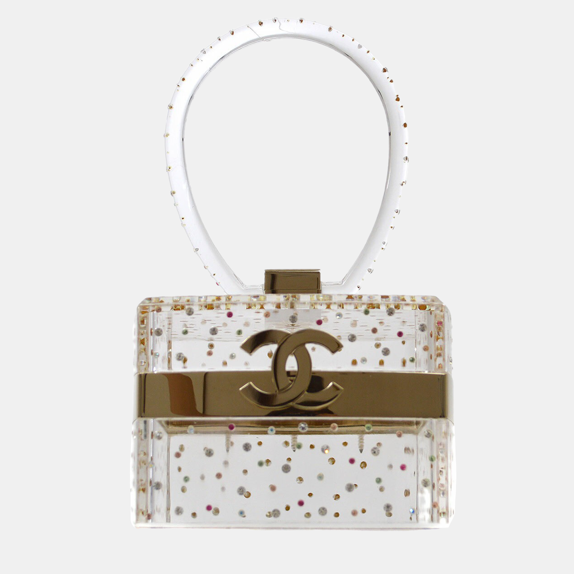 

Chanel Clear Acrylic Vanity Party Handbag, Transparent