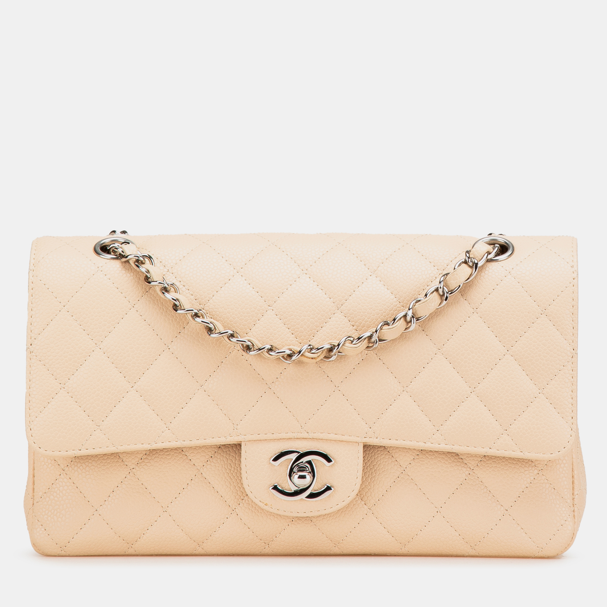 

Chanel Beige Medium Classic Caviar Double Flap