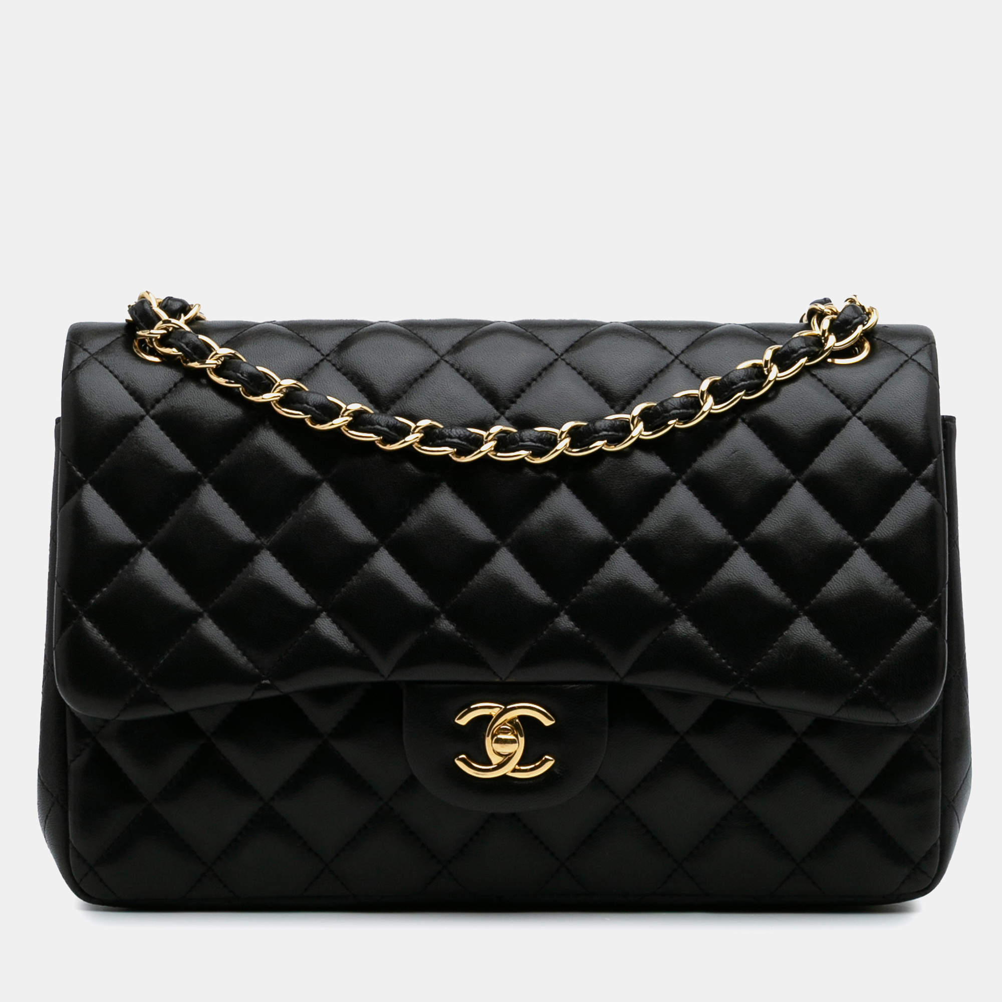 

Chanel Black Jumbo Classic Lambskin Double Flap