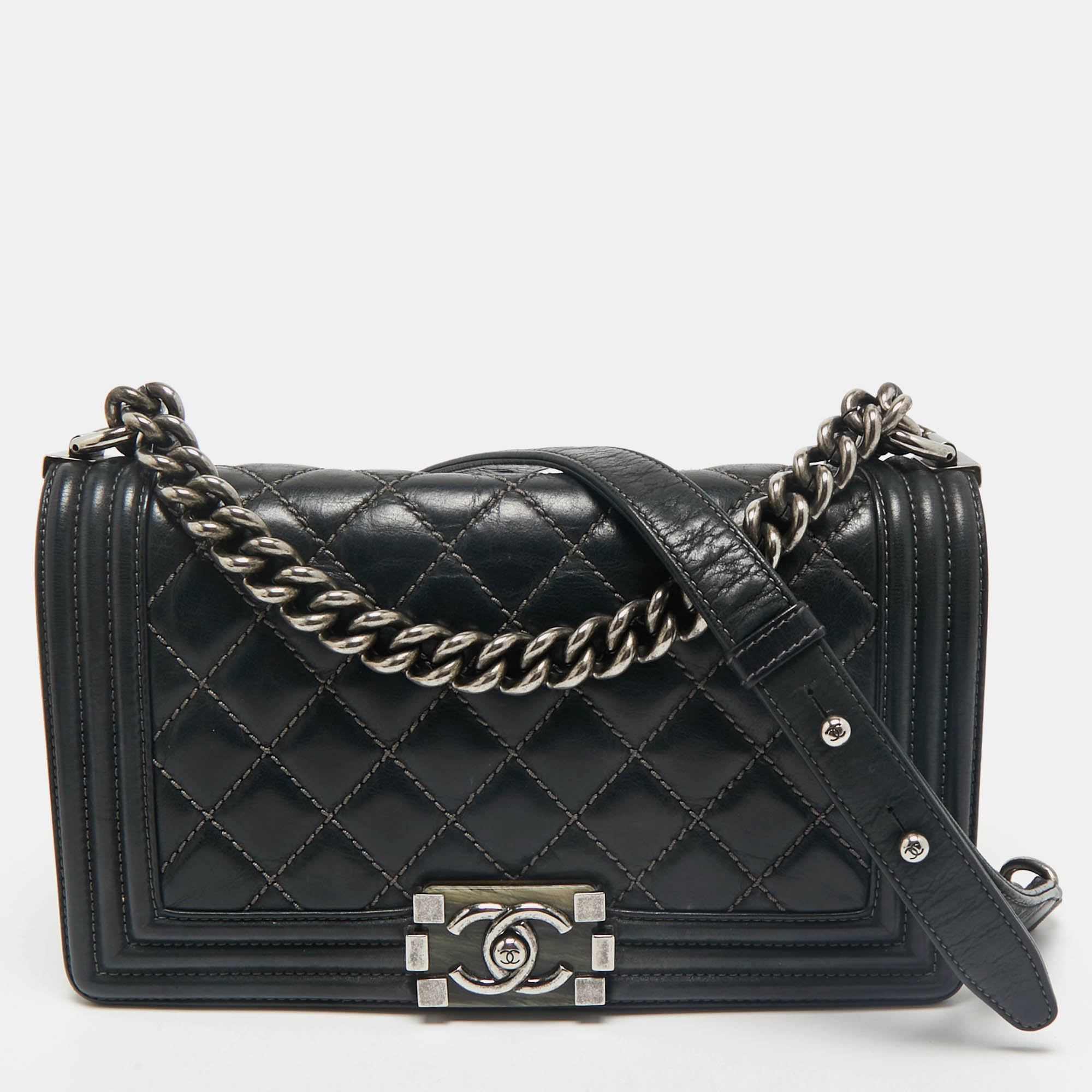 

Chanel Black Quilted Leather  Boy Flap Bag