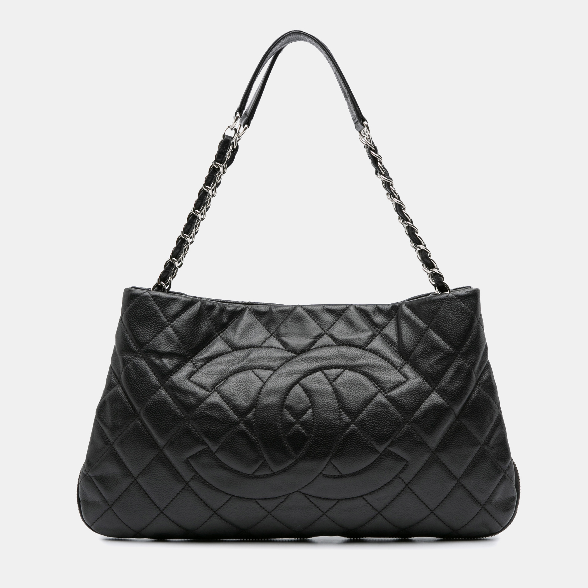 

Chanel Black CC Quilted Caviar Expandable Tote