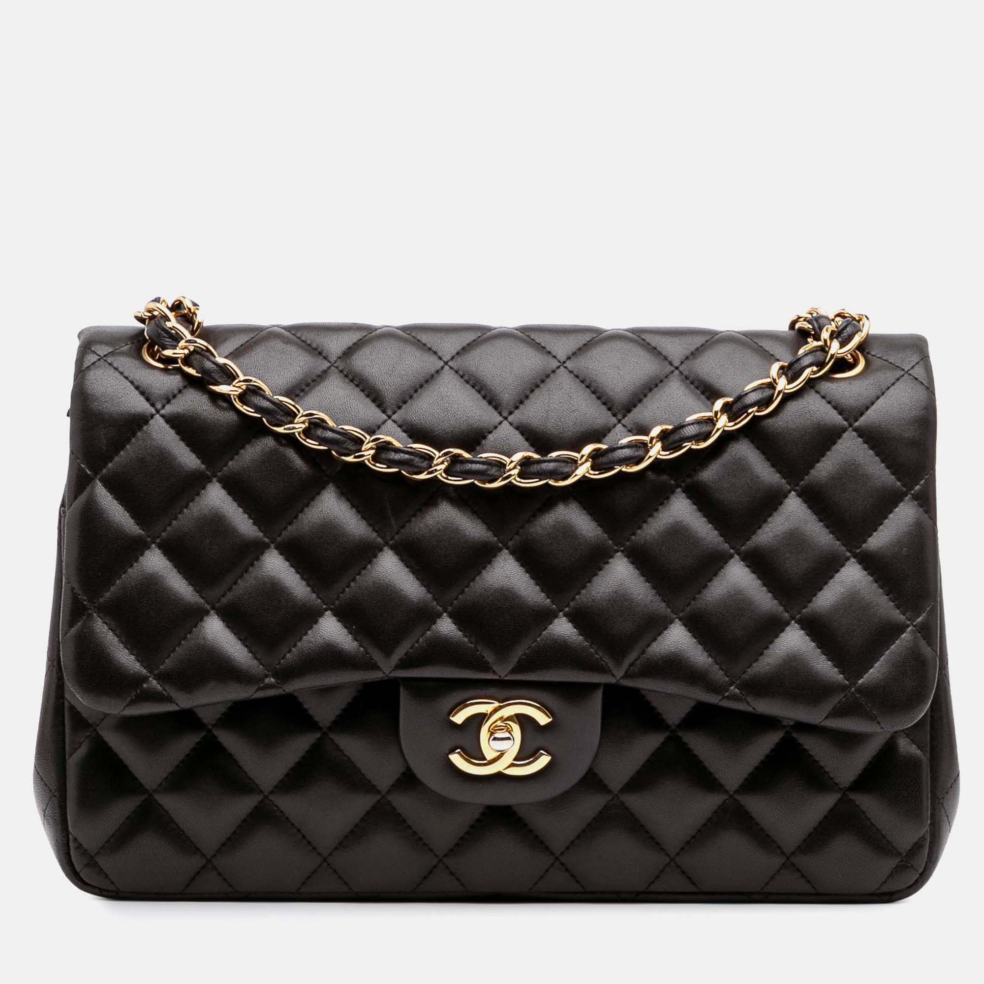 

Chanel Black Jumbo Classic Lambskin Double Flap
