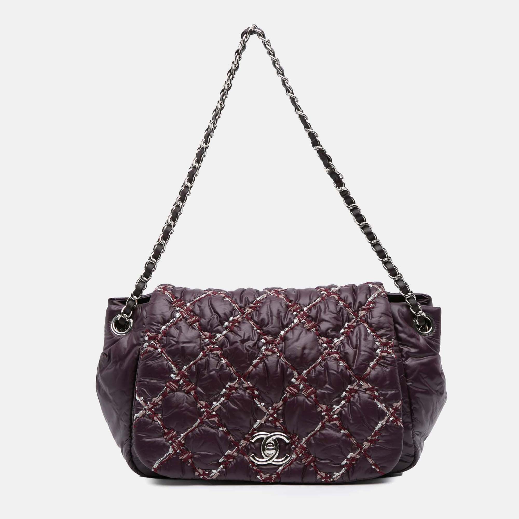 

Chanel Purple Tweed On Stitch Bubble Paris-Byzance Accordion Flap