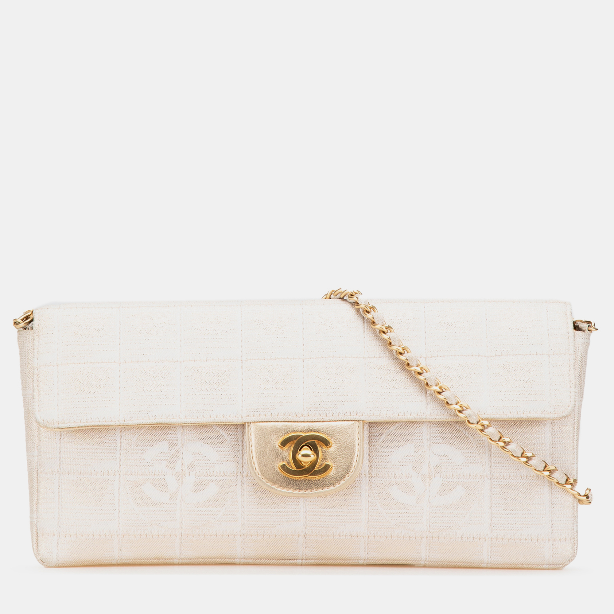 

Chanel Gold New Travel Line Nylon East West Flap