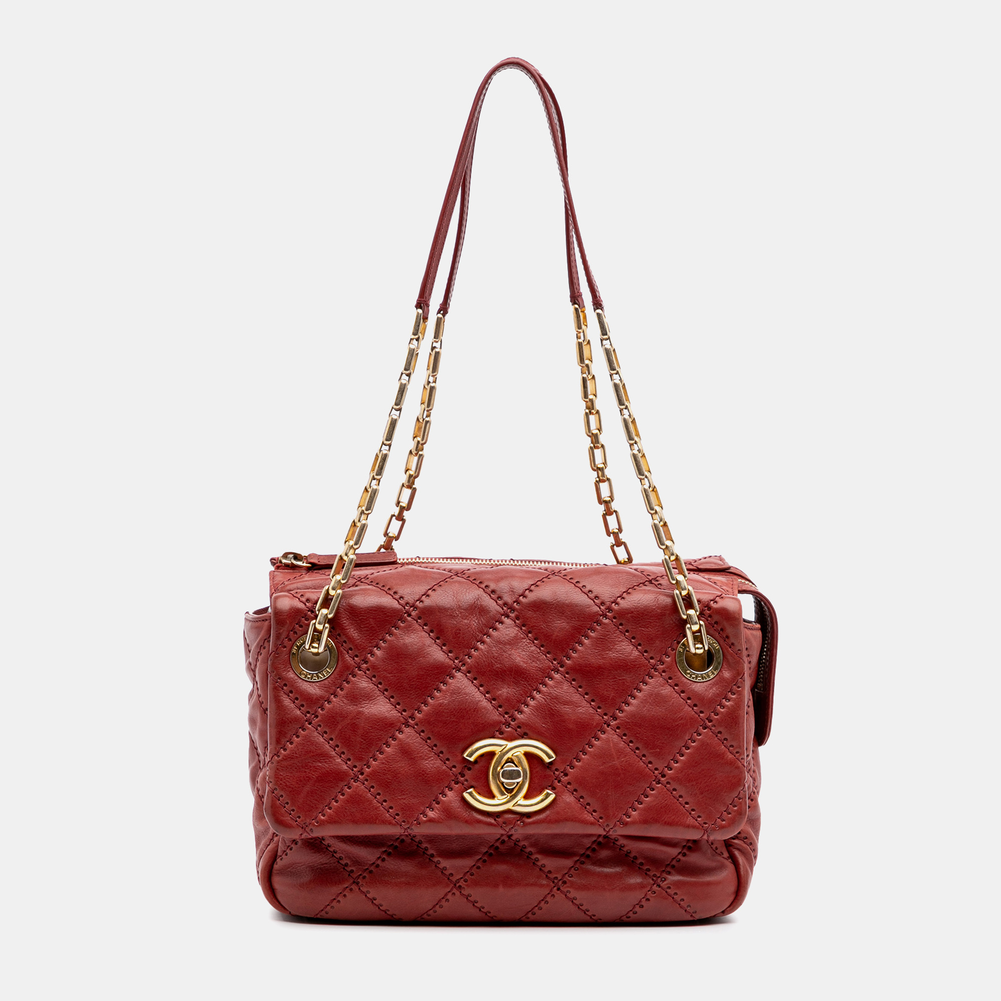 

Chanel Red Quilted Calfskin Retro Chain Camera Flap