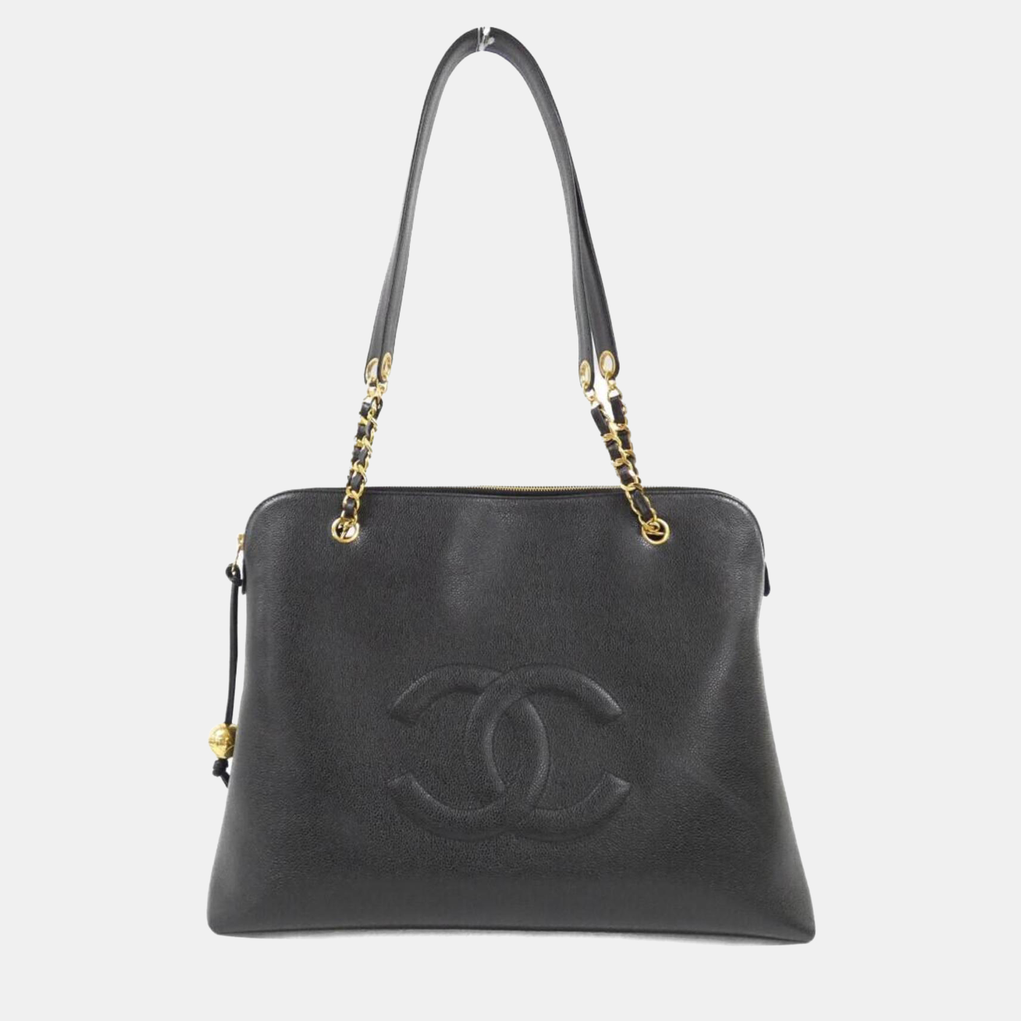

Chanel Black Caviar Large CC Shoulder Bag