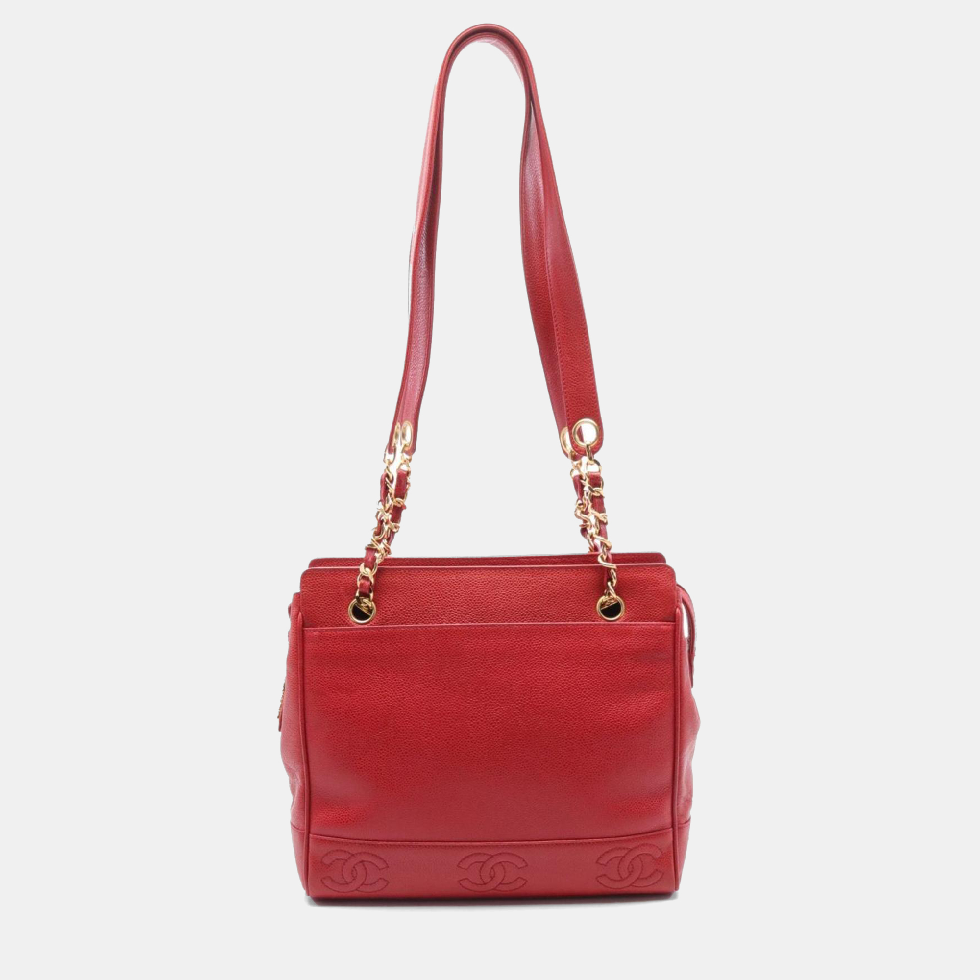 

Chanel Triple Coco Mark Shoulder Bag Caviar Skin (Grained Calf) Red