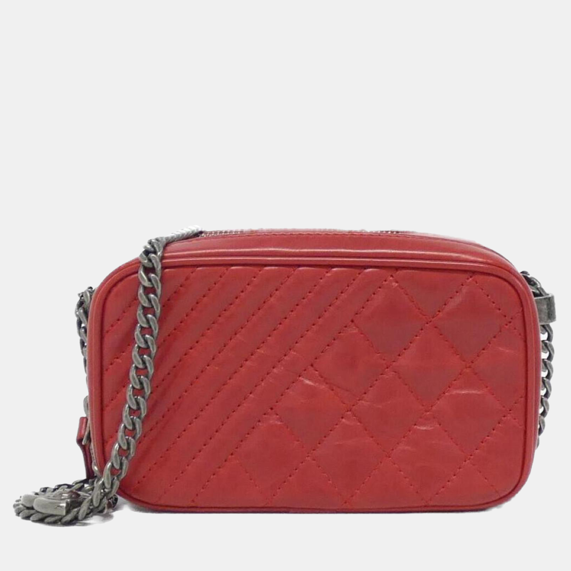 

Chanel Coco Boy Line Shoulder Bag, Red