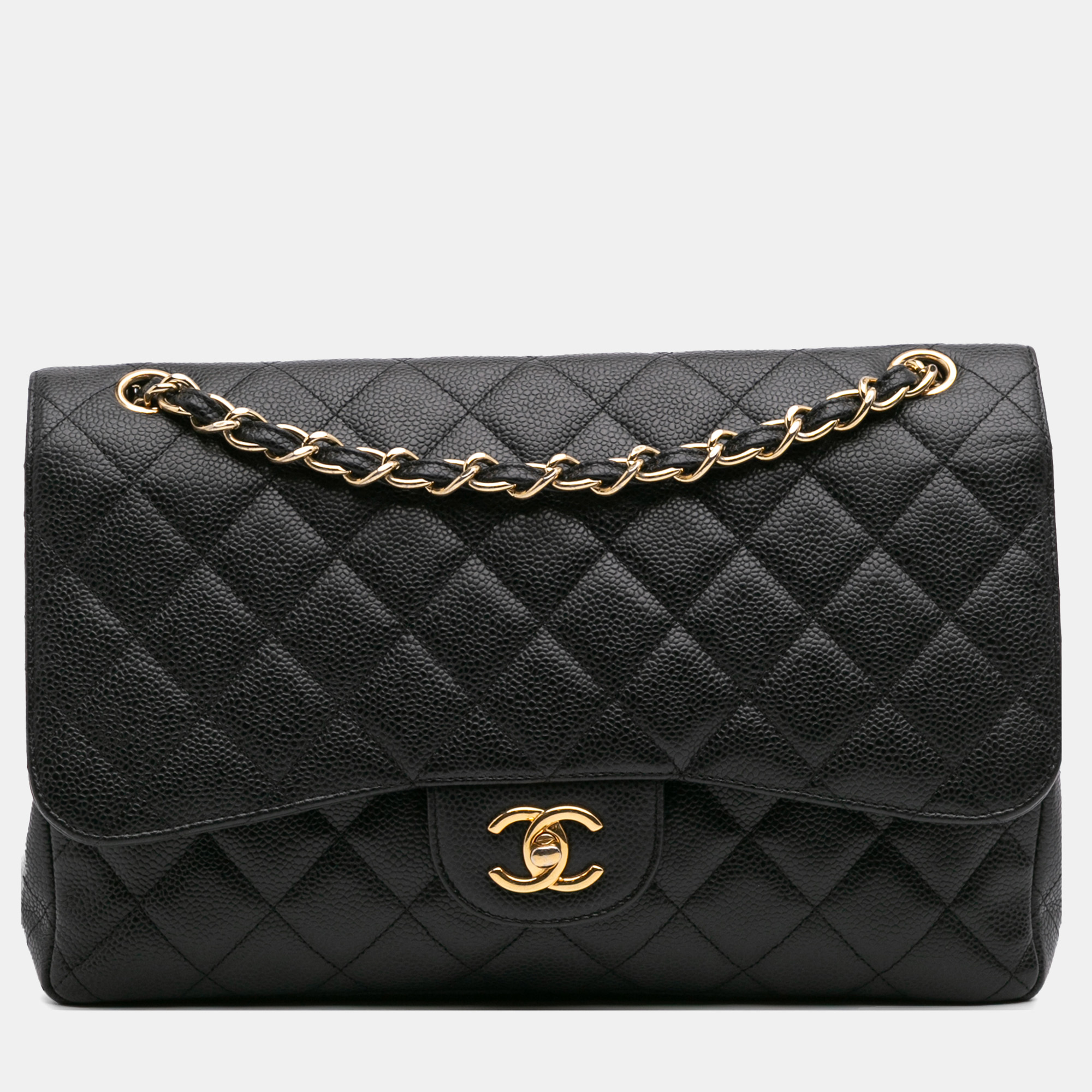 

Chanel Black Jumbo Classic Caviar Double Flap