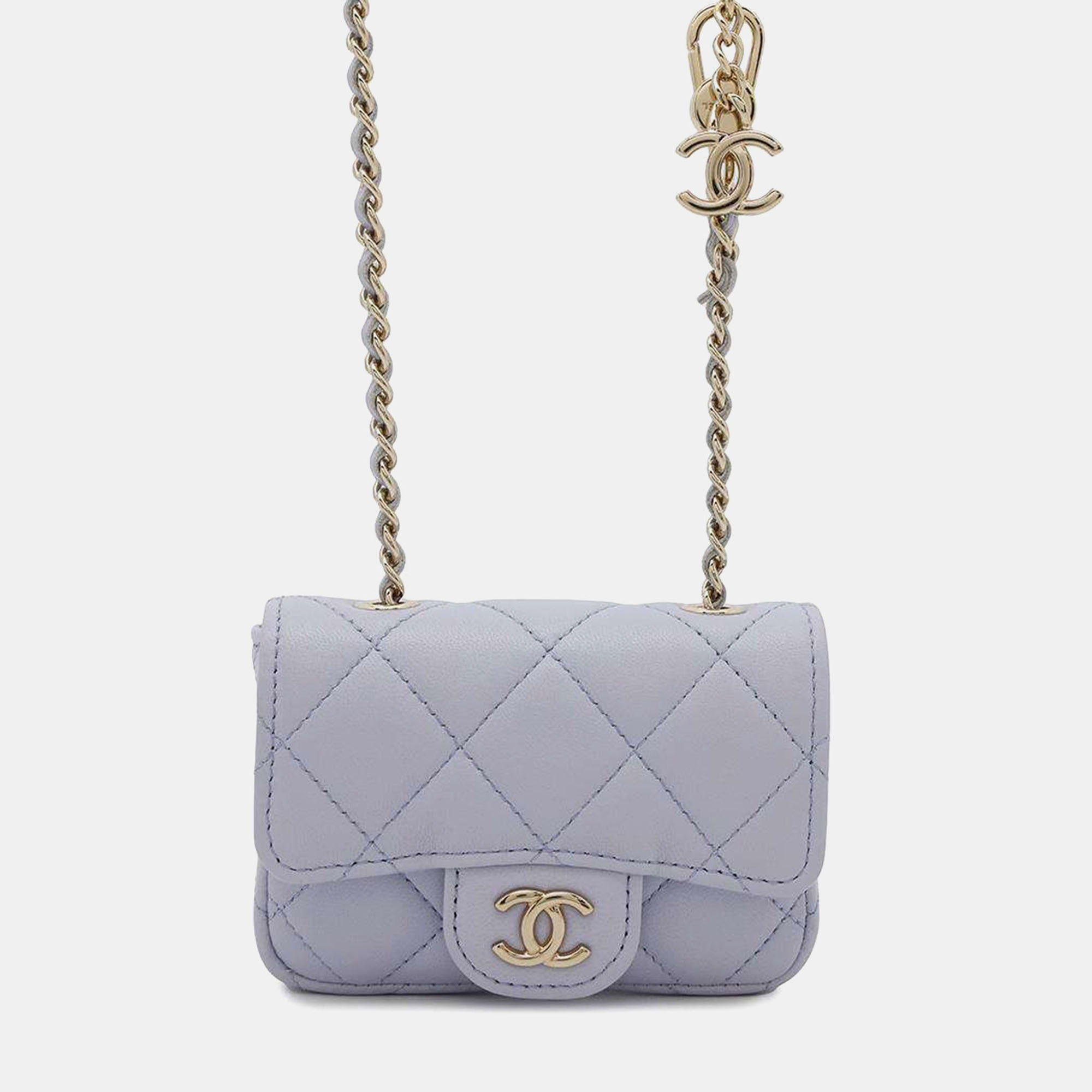 

Chanel Purple Lambskin Matelasse Ribbon 2Way Belt Bag
