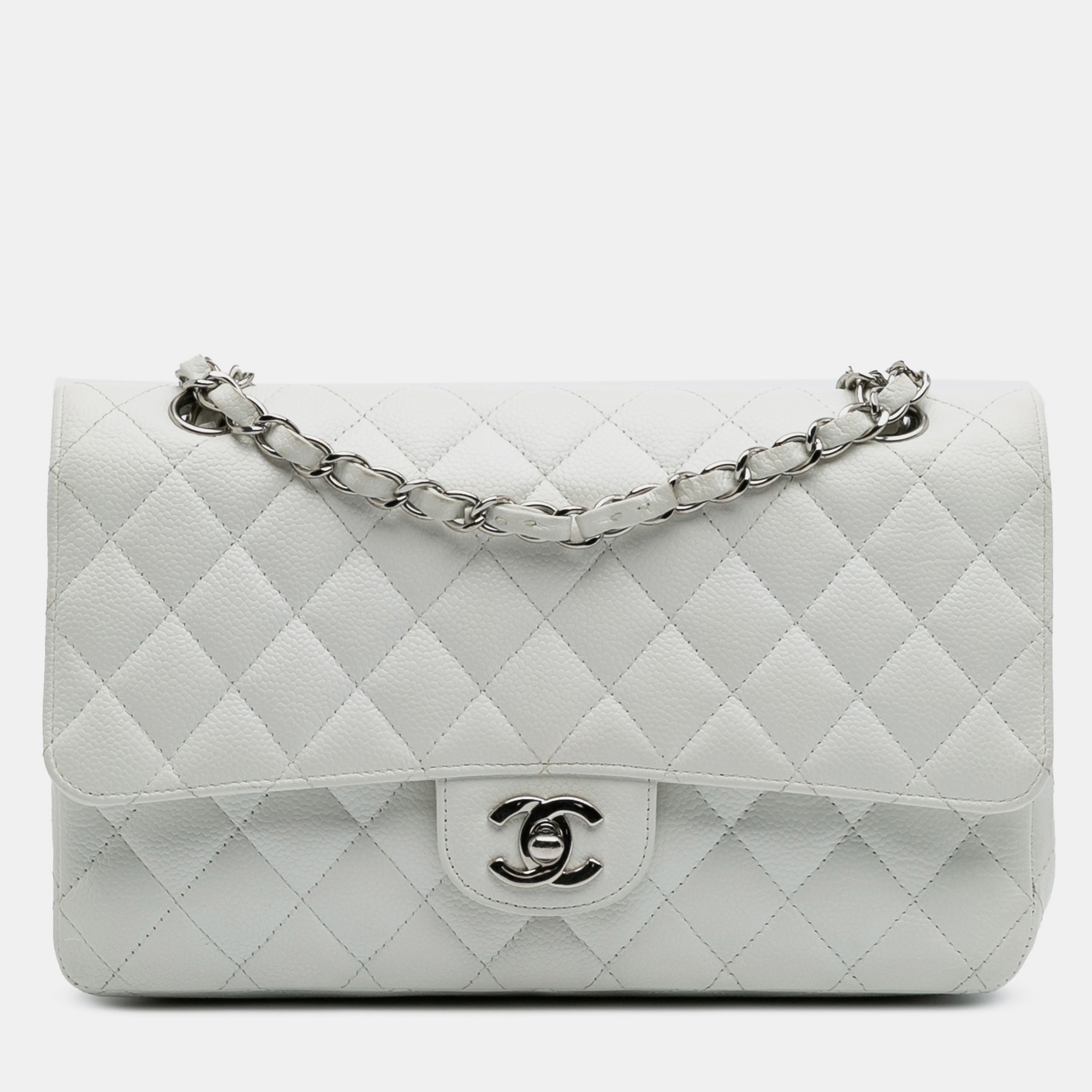 

Chanel White Medium Classic Caviar Double Flap