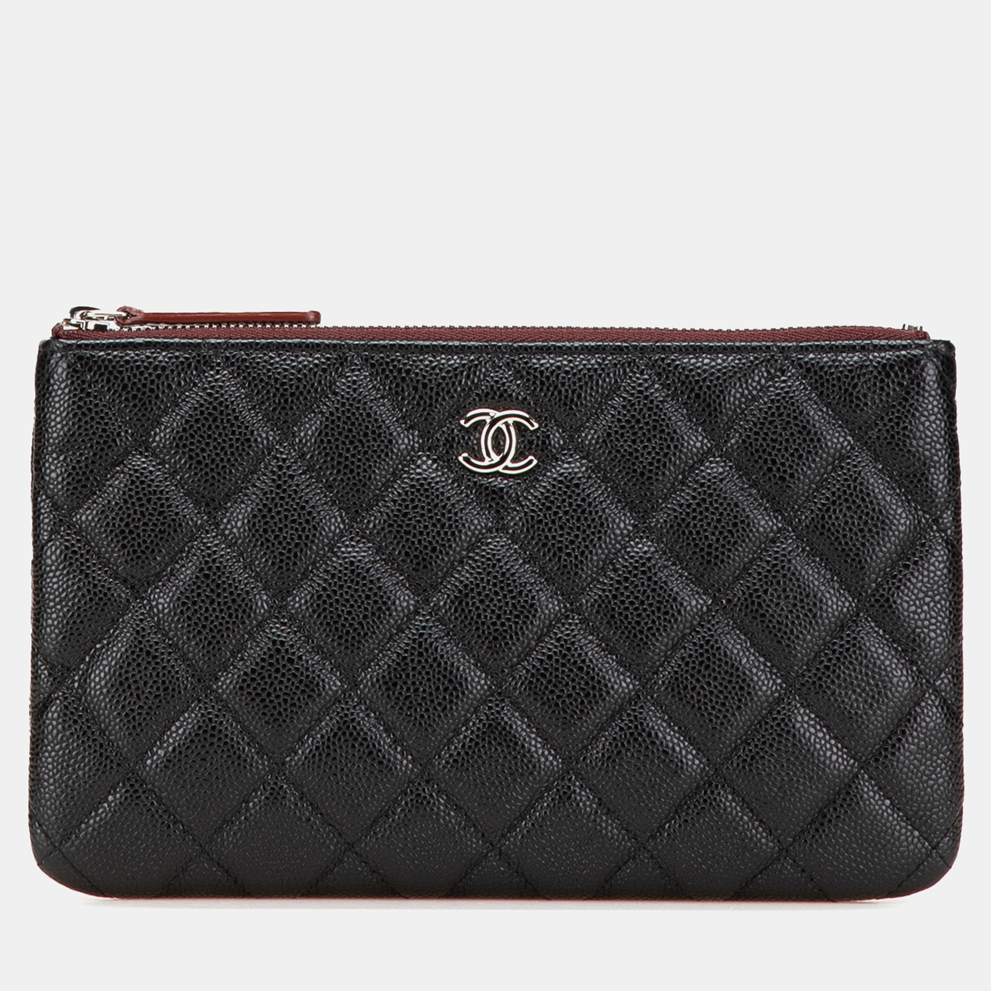 

Chanel Black Small Quilted Caviar O Case Clutch