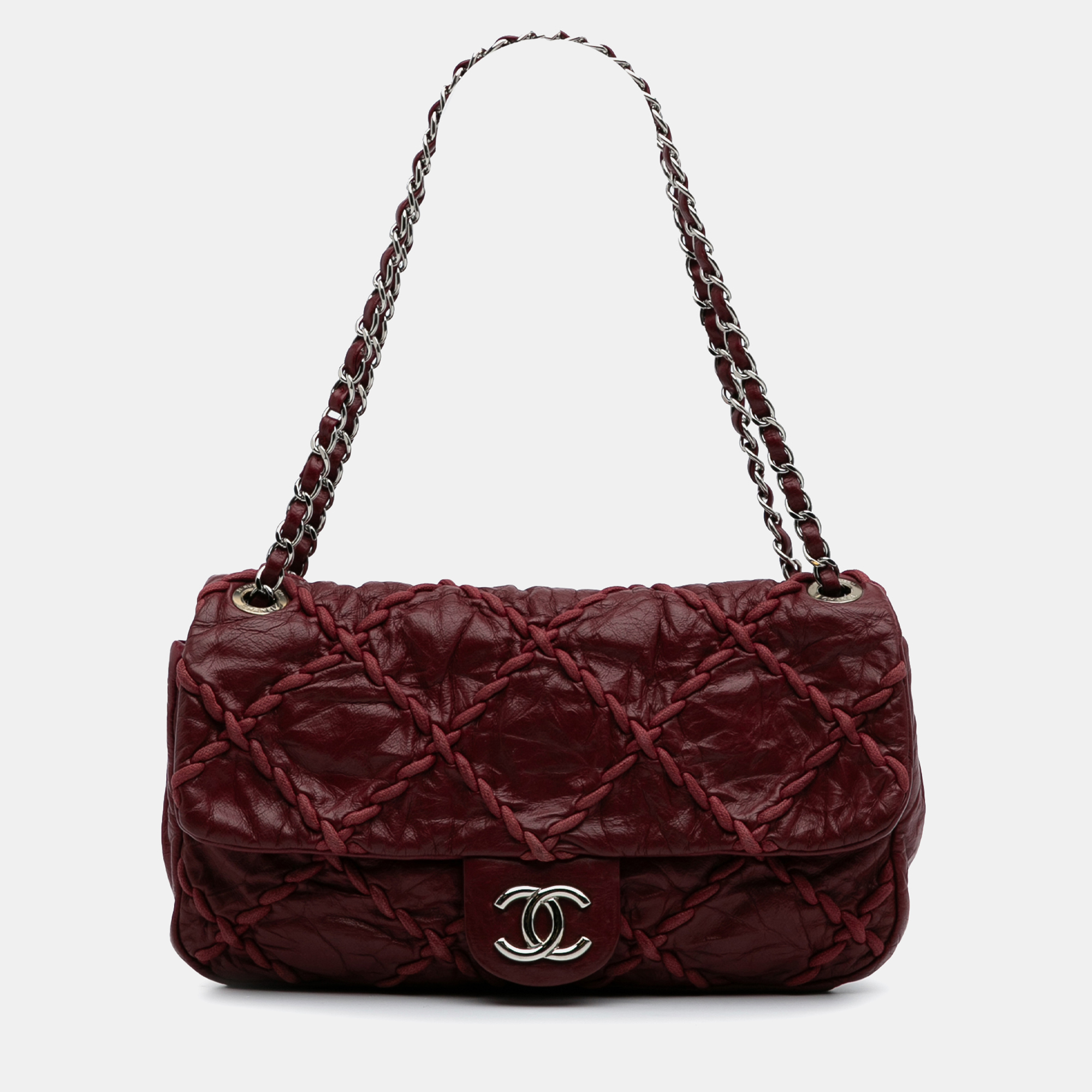 

Chanel Red Jumbo Quilted Calfskin Ultra Stitch Flap