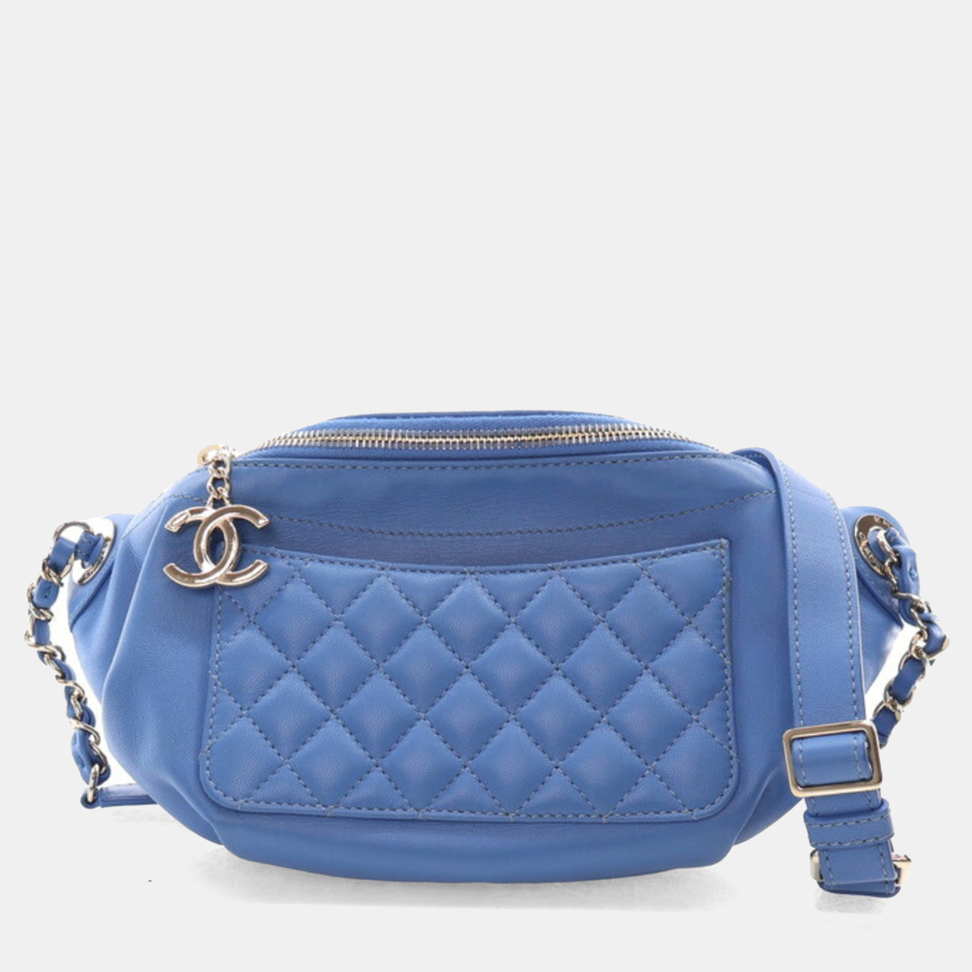

Chanel Blue Lambskin Bi Waist Bag