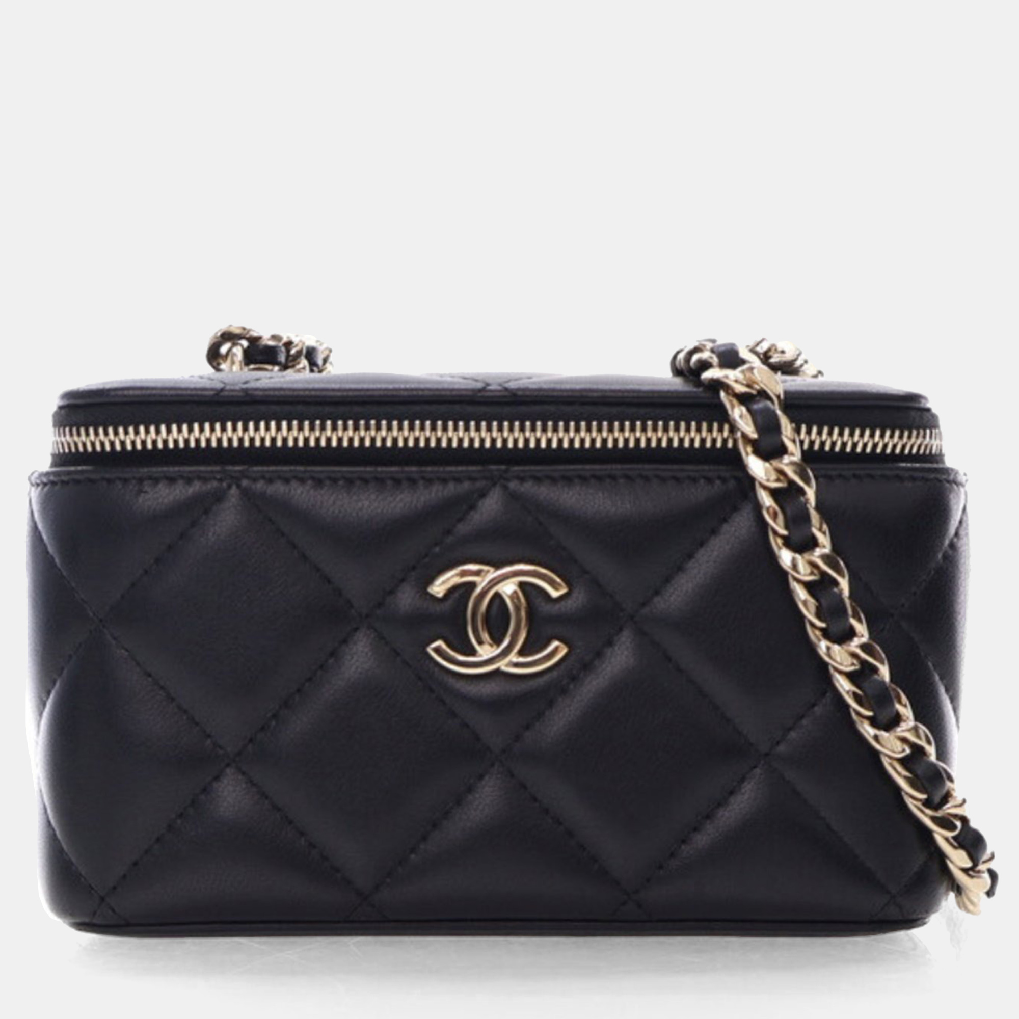

Chanel Black Lambskin Resin Elegant Chain Vanity