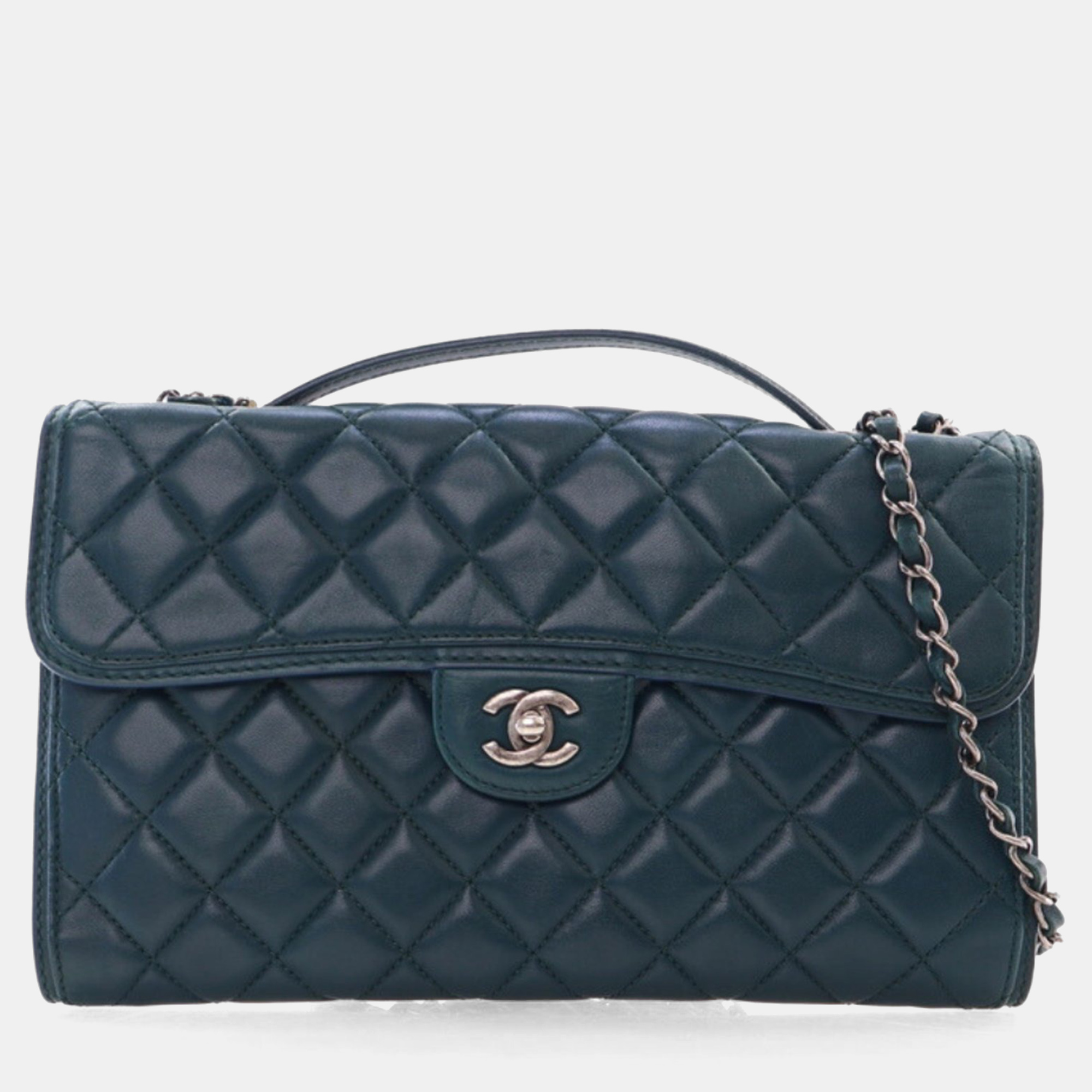 

Chanel Green Lambskin Citizen Medium Flap Bag