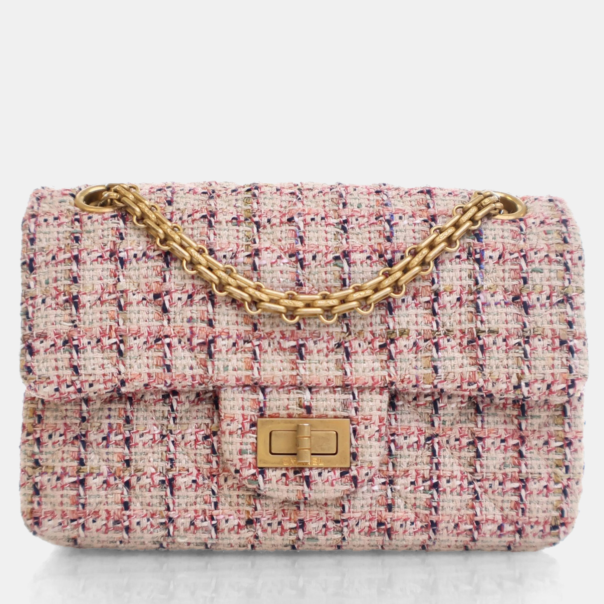 

Chanel Pink Tweed Reissue 2.55 Flap Bag 224