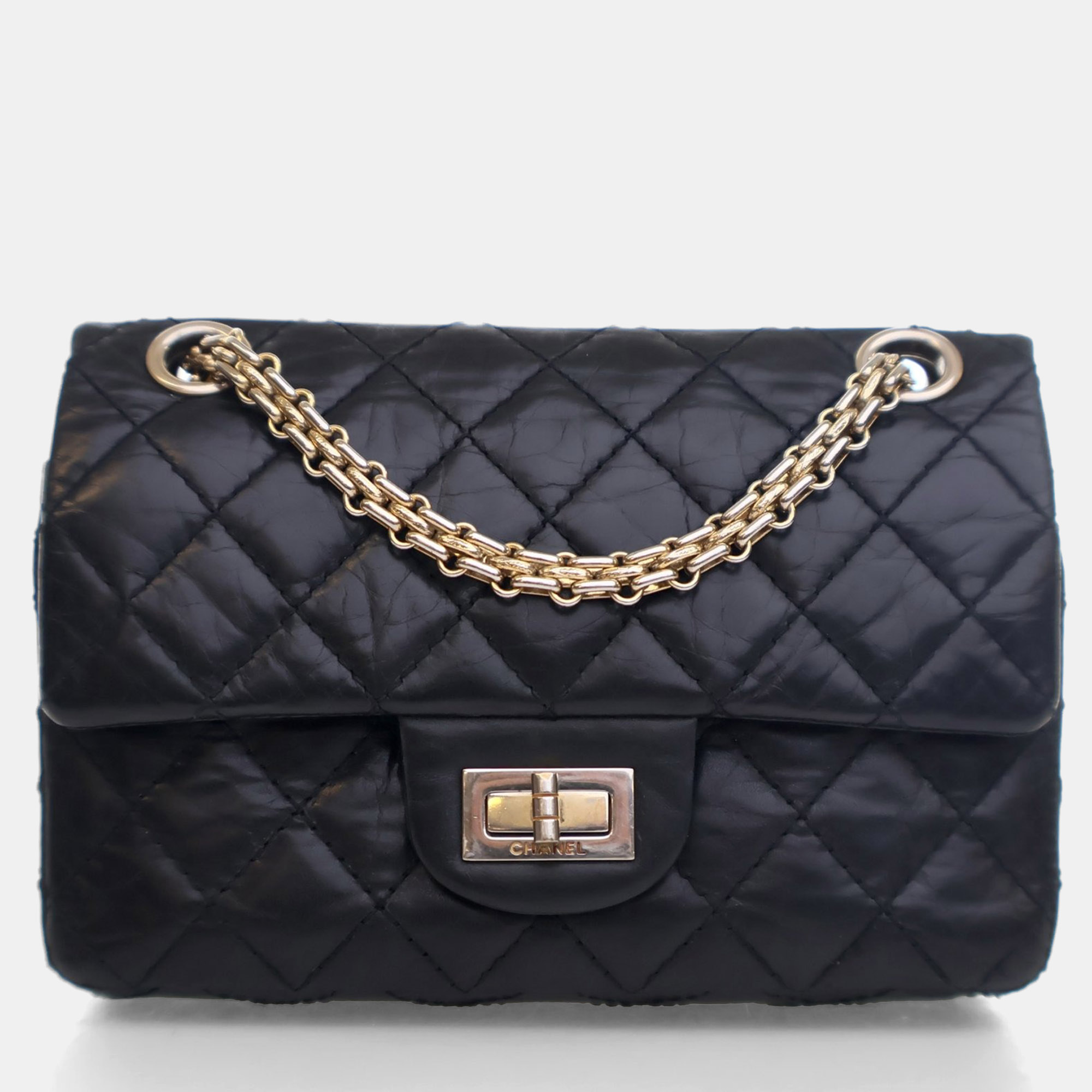 

Chanel Black Aged Calfskin Reissue 2.55 Flap Bag 224
