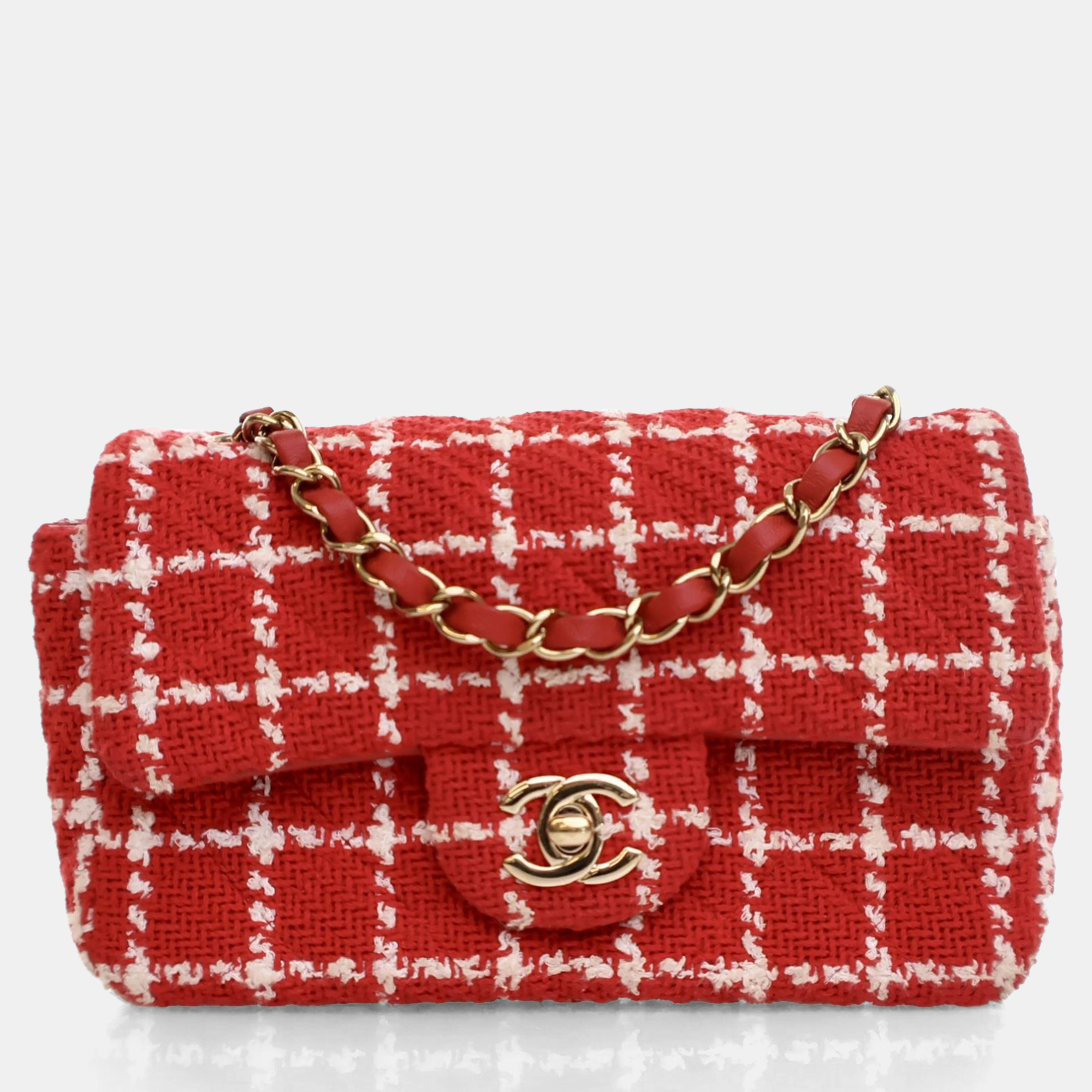 

Chanel Red Tweed Rectangular Mini Flap Bag
