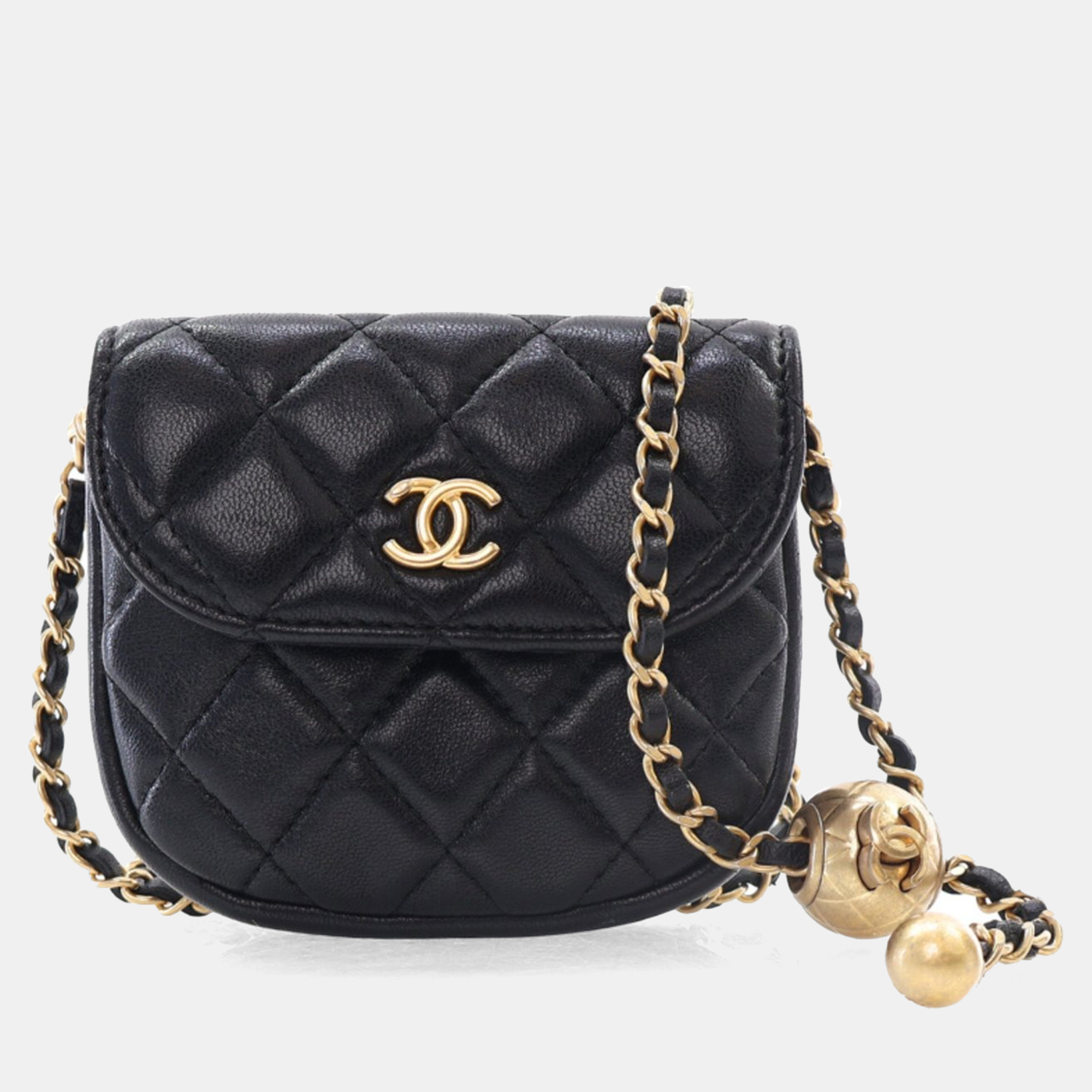 

Chanel Black Lambskin Pearl Crush Mini Waist Bag
