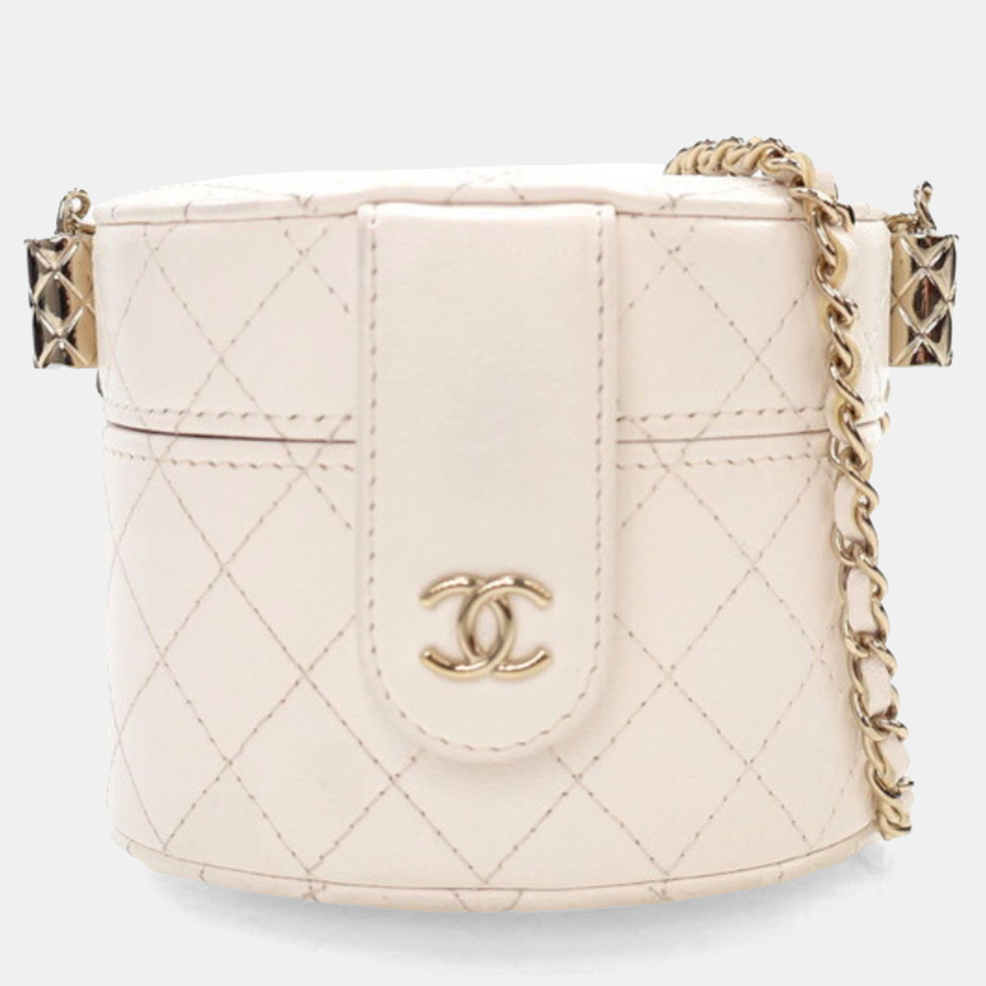 

Chanel White Lambskin CC Allure Mini Vanity Case With Chain