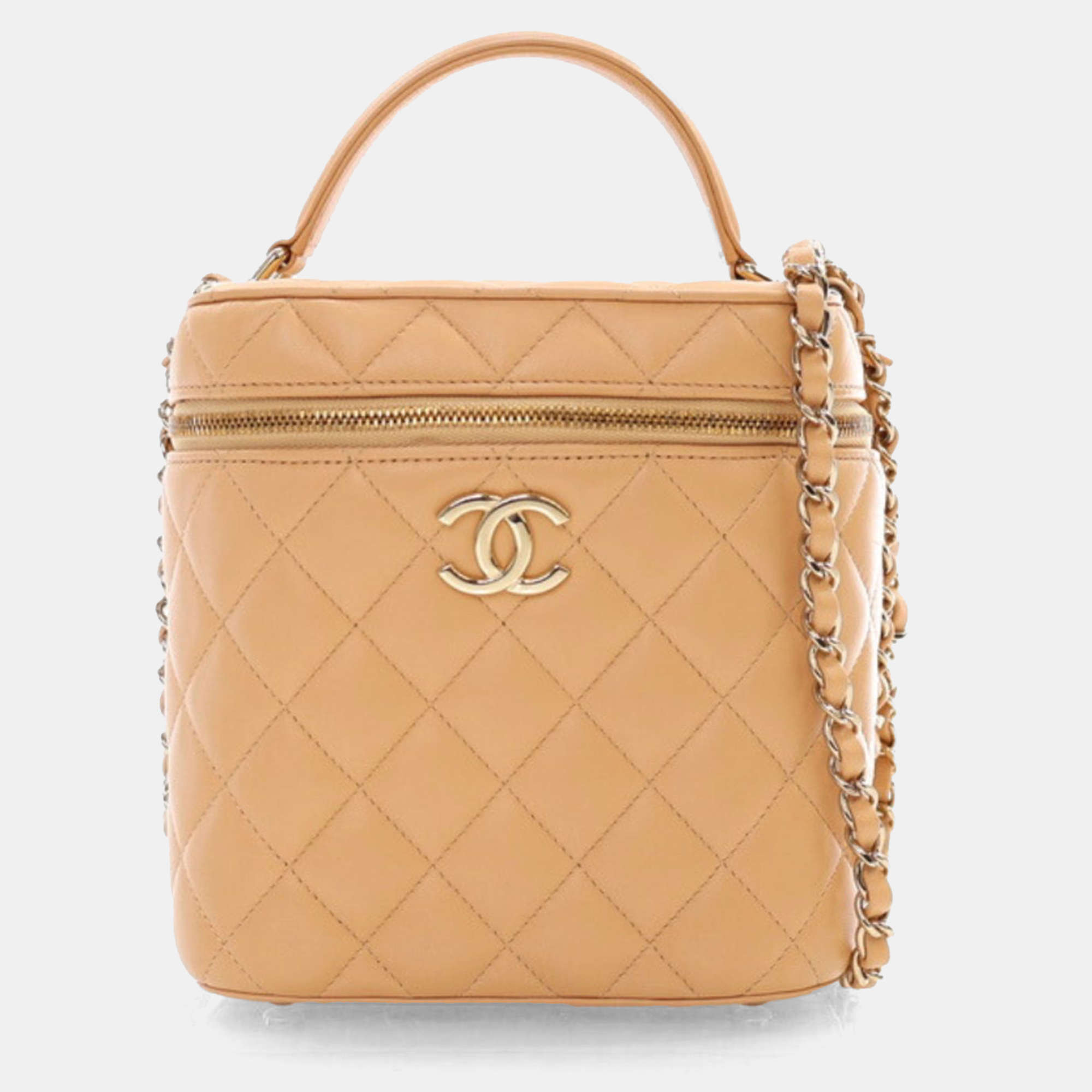 

Chanel Beige Lambskin CC Vanity Case With Chain